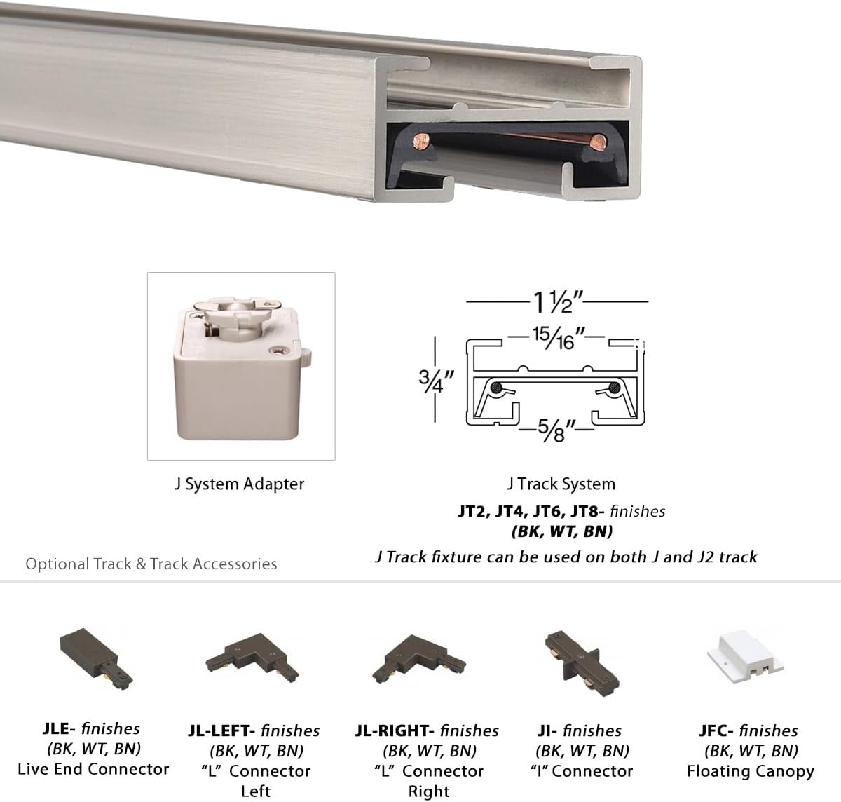 WAC Lighting 8FT J Track Single Circuit 120V White