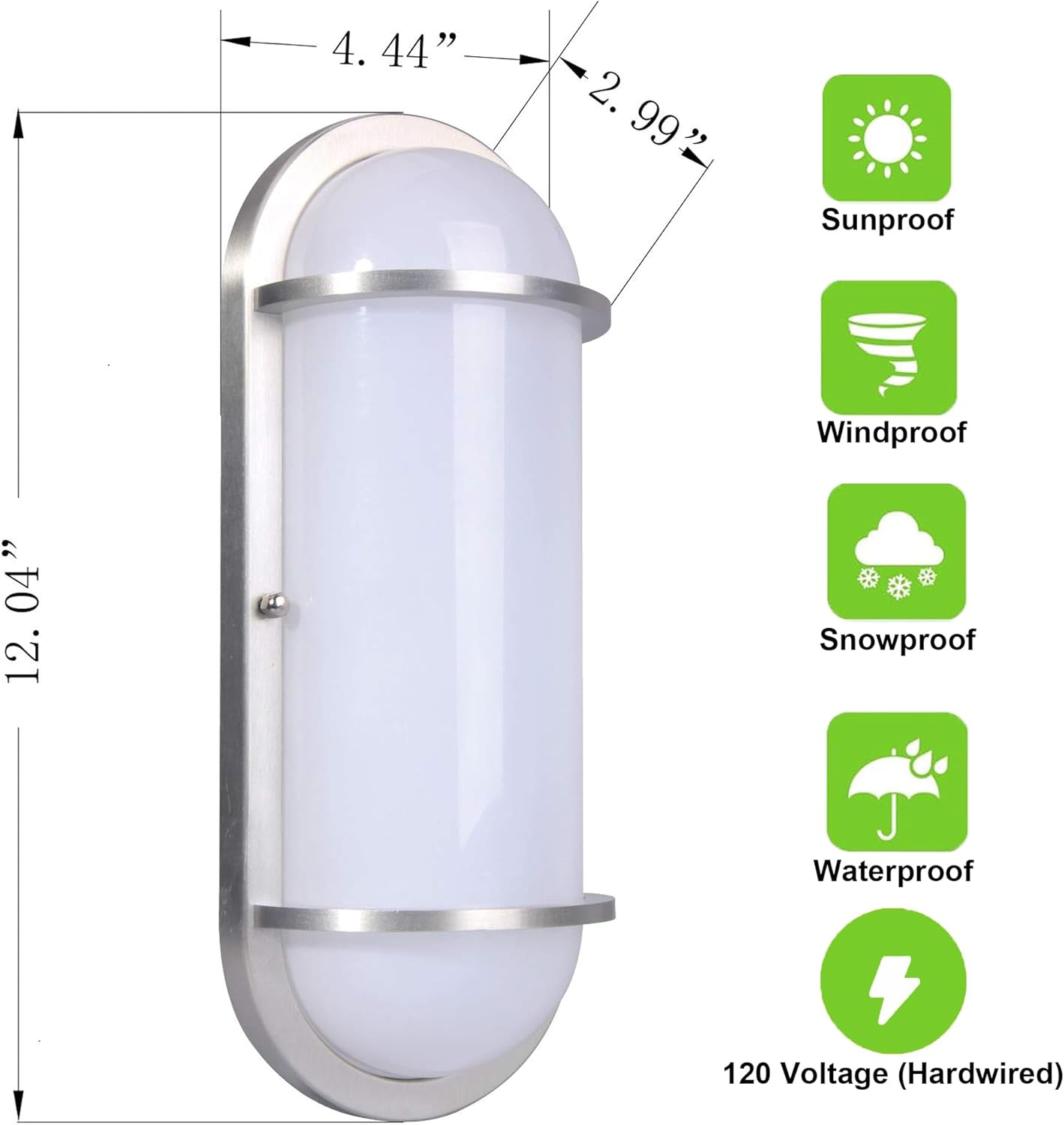 LIT-PaTH Outdoor Wall Lantern 12W 1000 Lumen Warm White Aluminum