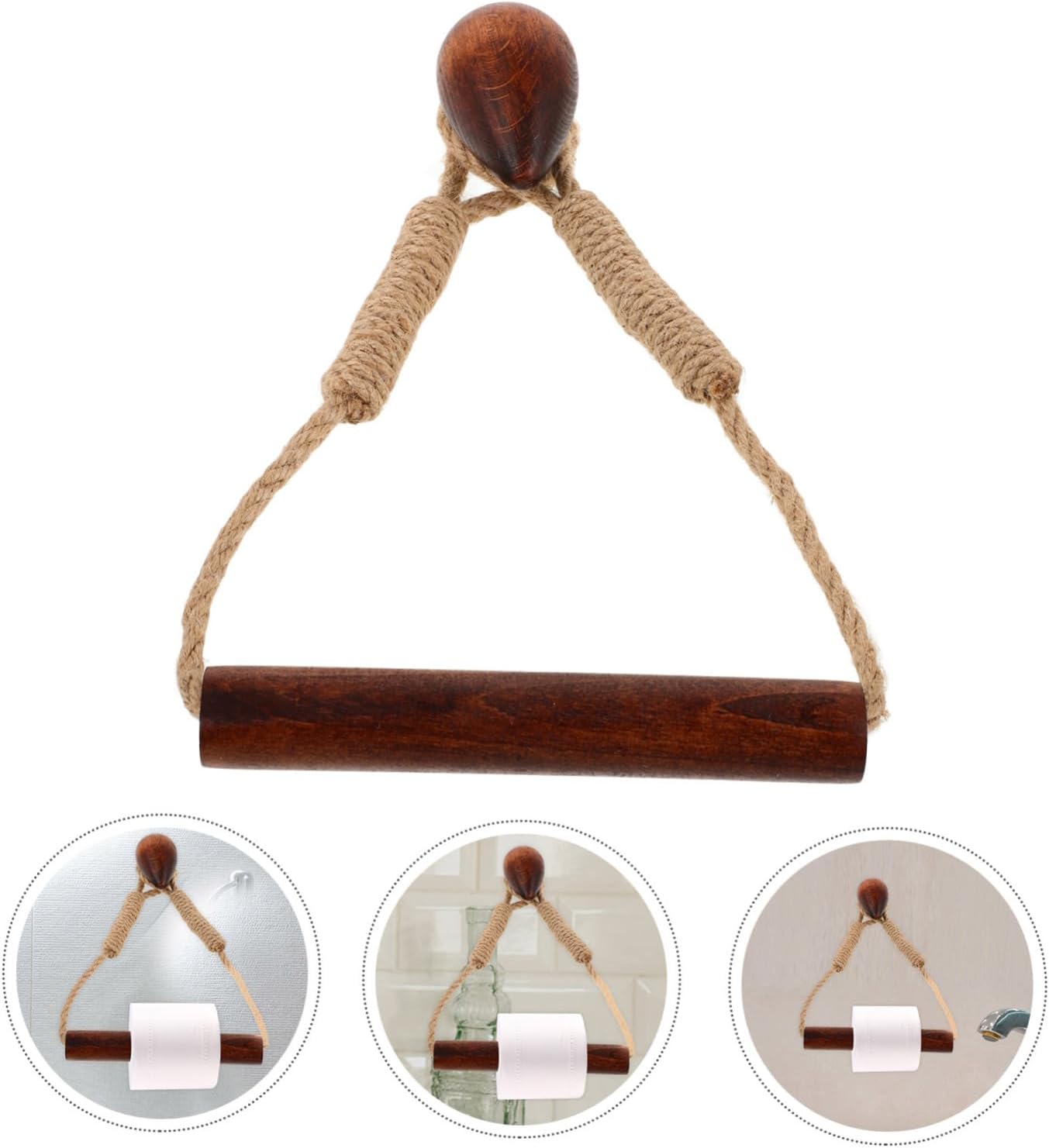 Homoyoyo Wall Mounted Toilet Paper Holder with Walnut Design 1