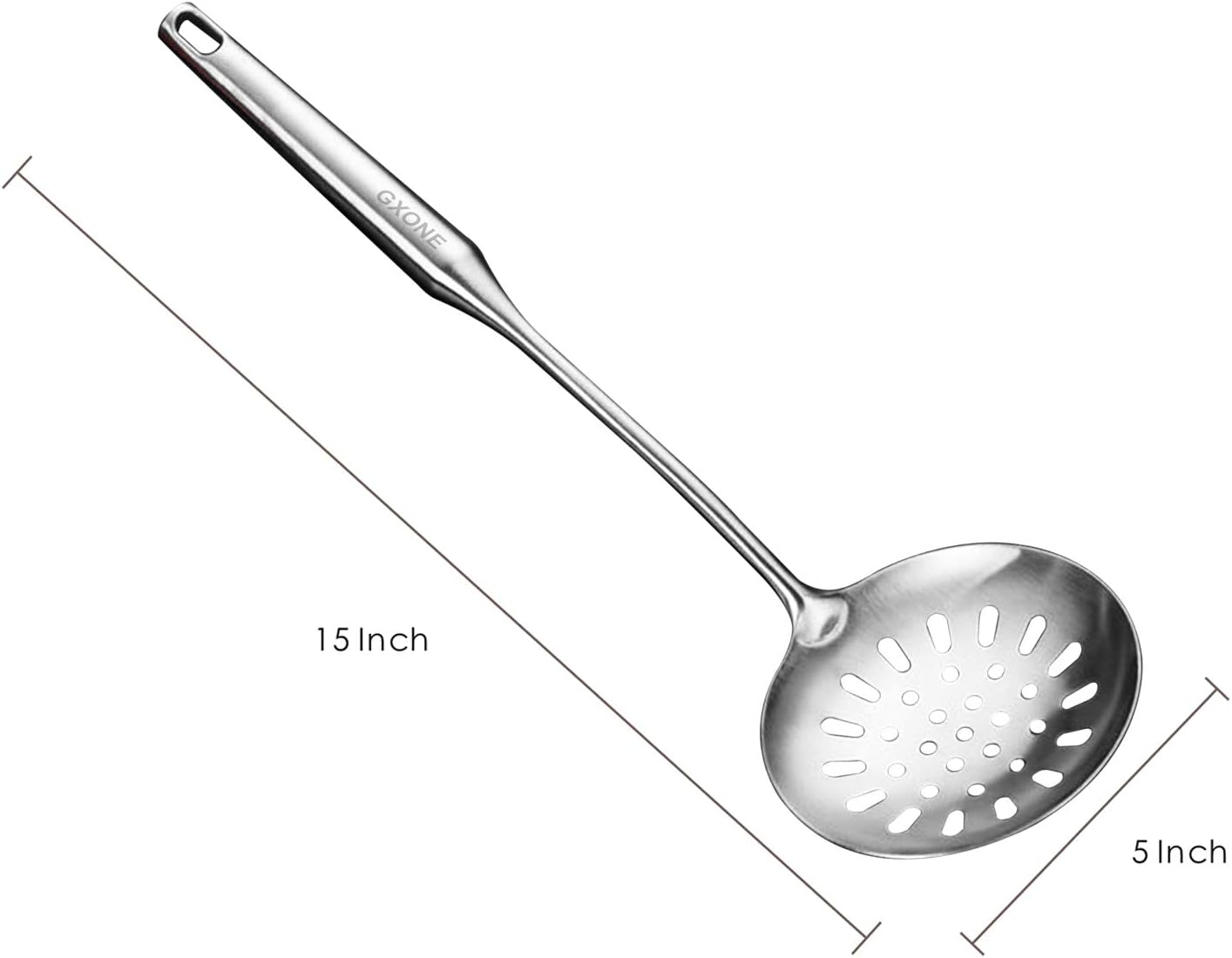 GXONE 304 Stainless Steel Skimmer Slotted Spoon with Hollow Handle 151Inch