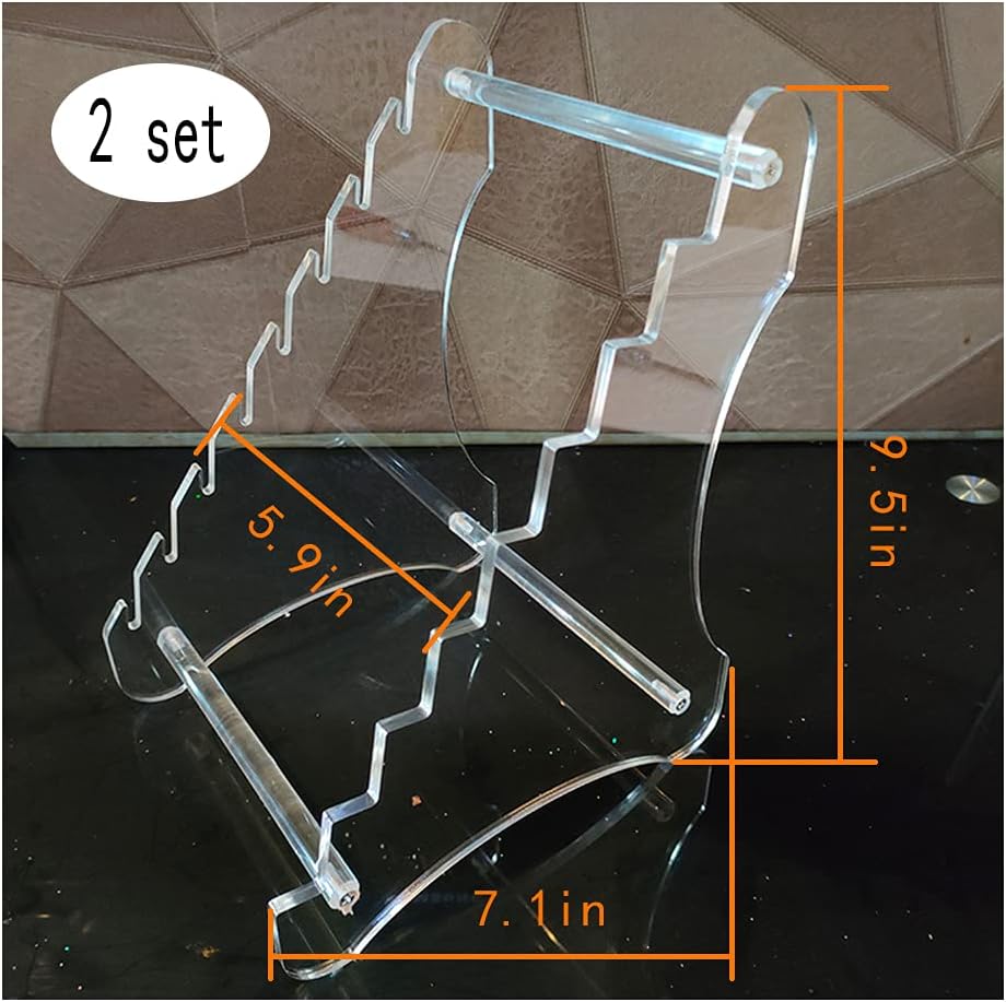 Lufr Clear Knife Display Rack Holder 8 Pcs