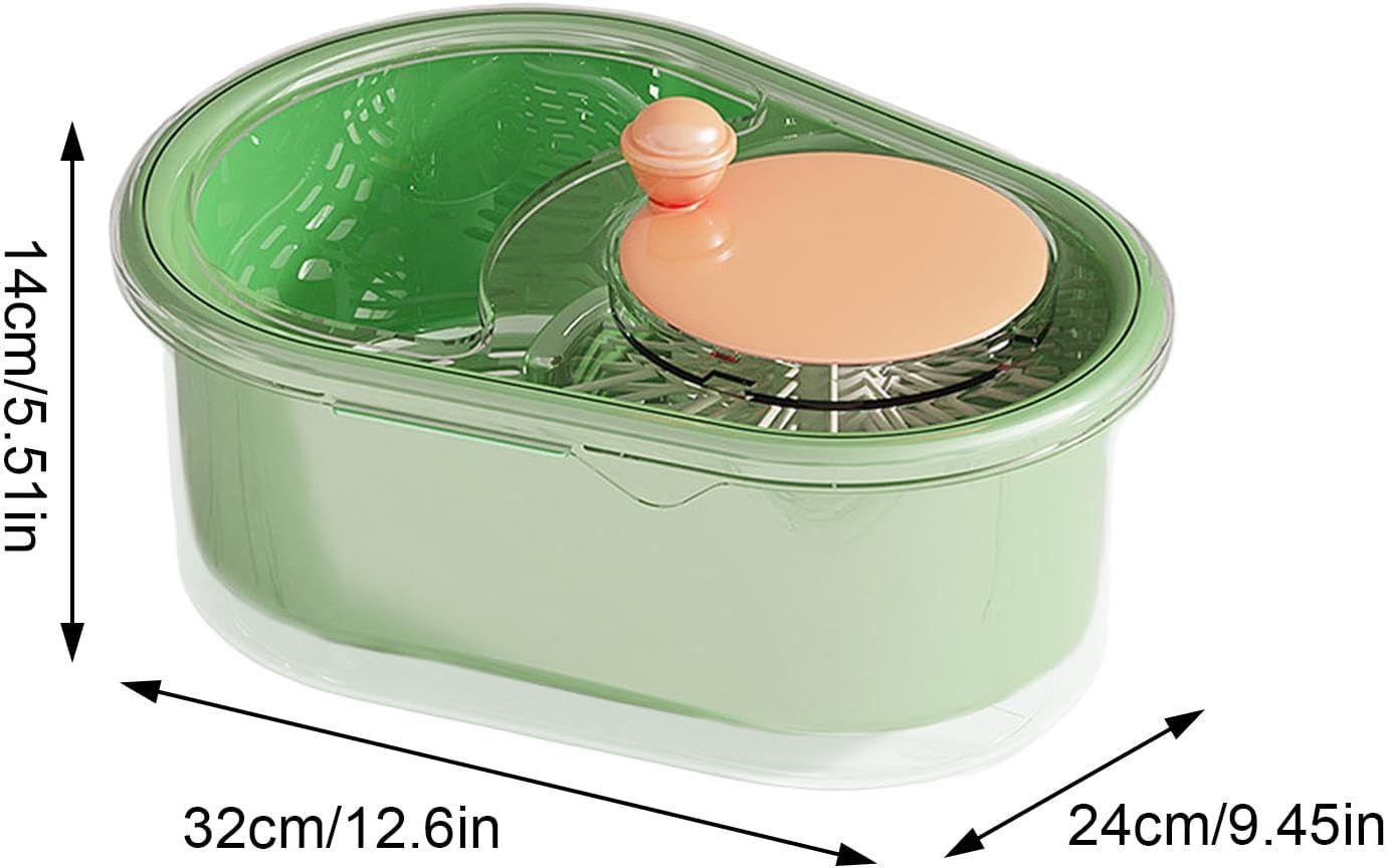 Portable Fruit Scrubber with Lid - Quick Washing Bowl
