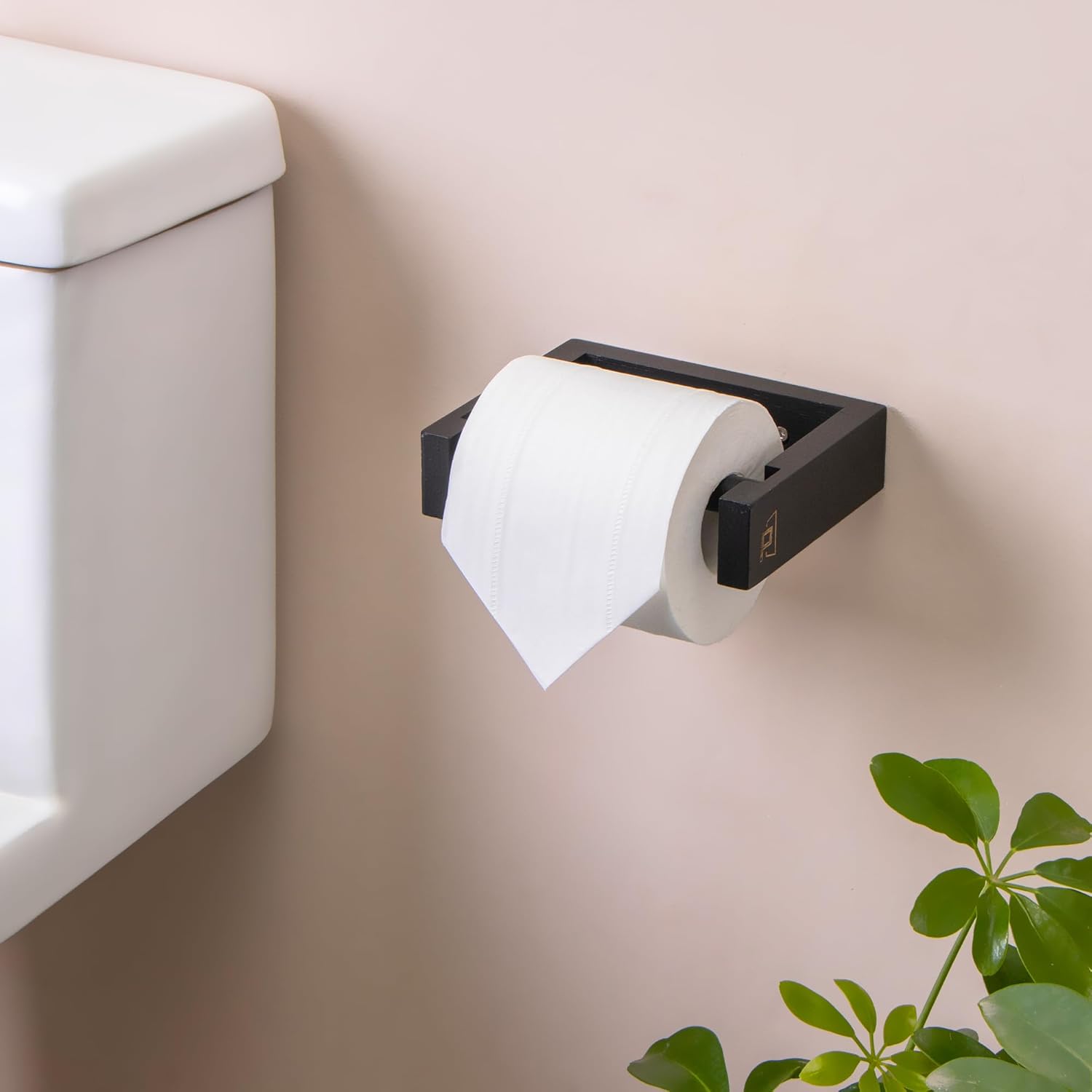 PYINRUOLI Bamboo Toilet Paper Holder Black