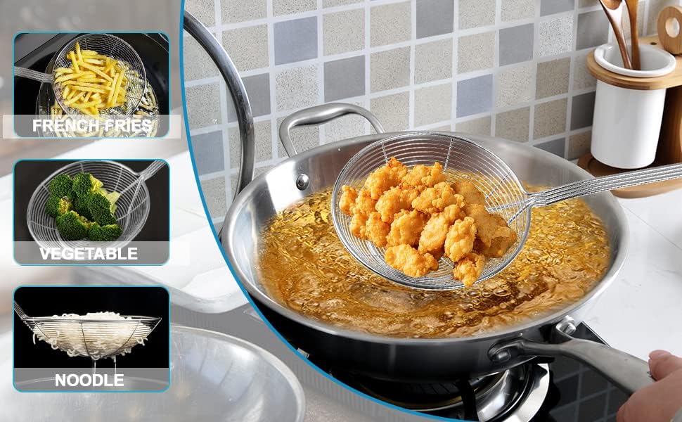 TENTA Kitchen 2pc Skimmer Ladle with Wire Strainer