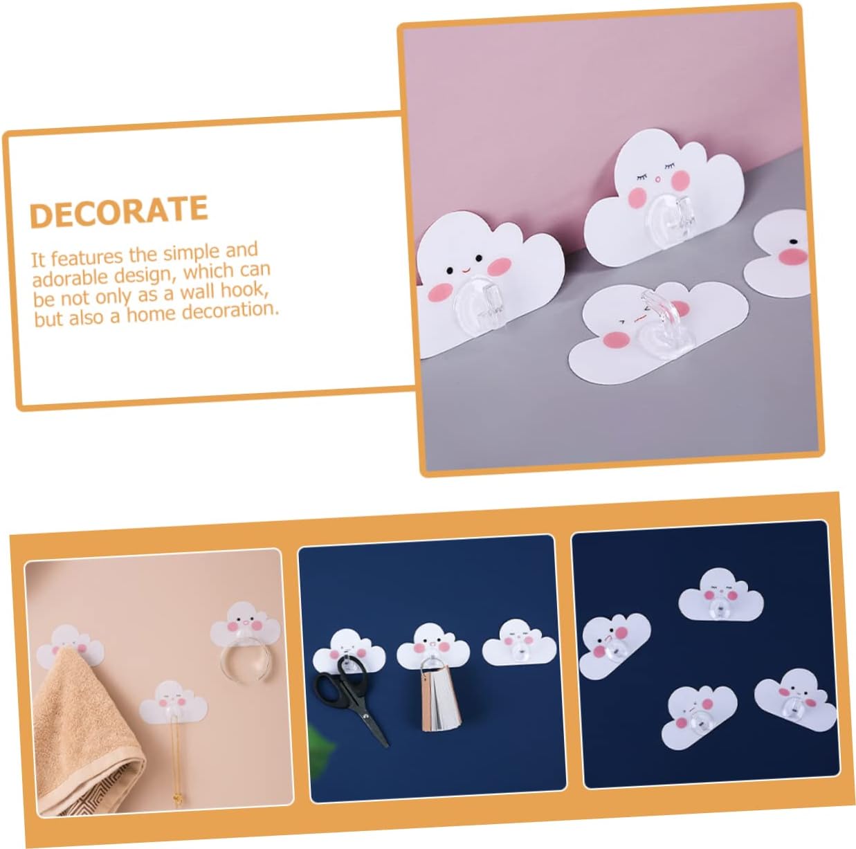 DECHOUS 12pcs Cloud Decor Hooks for Boys Girls Room