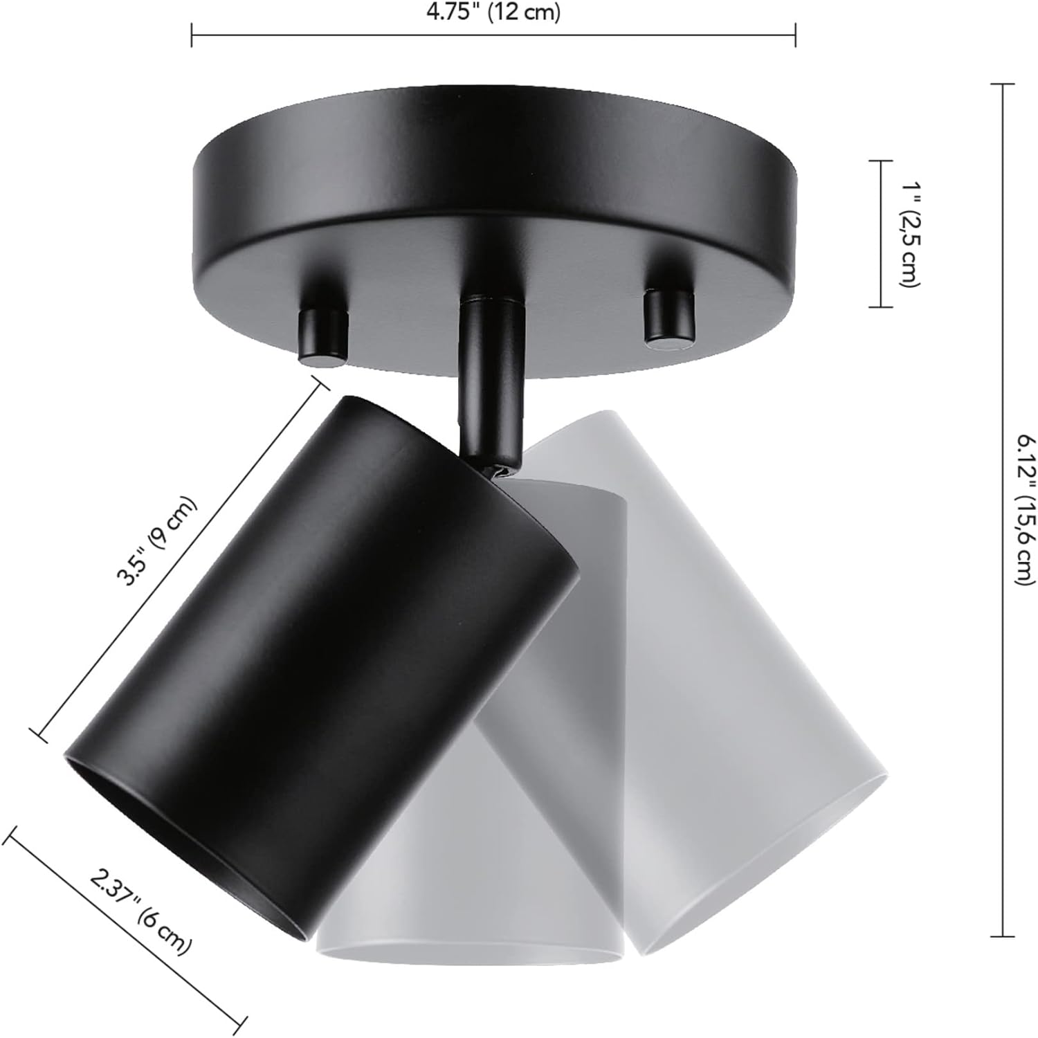Globe Electric 57498 Matte Black Spotlight with Pivot Track