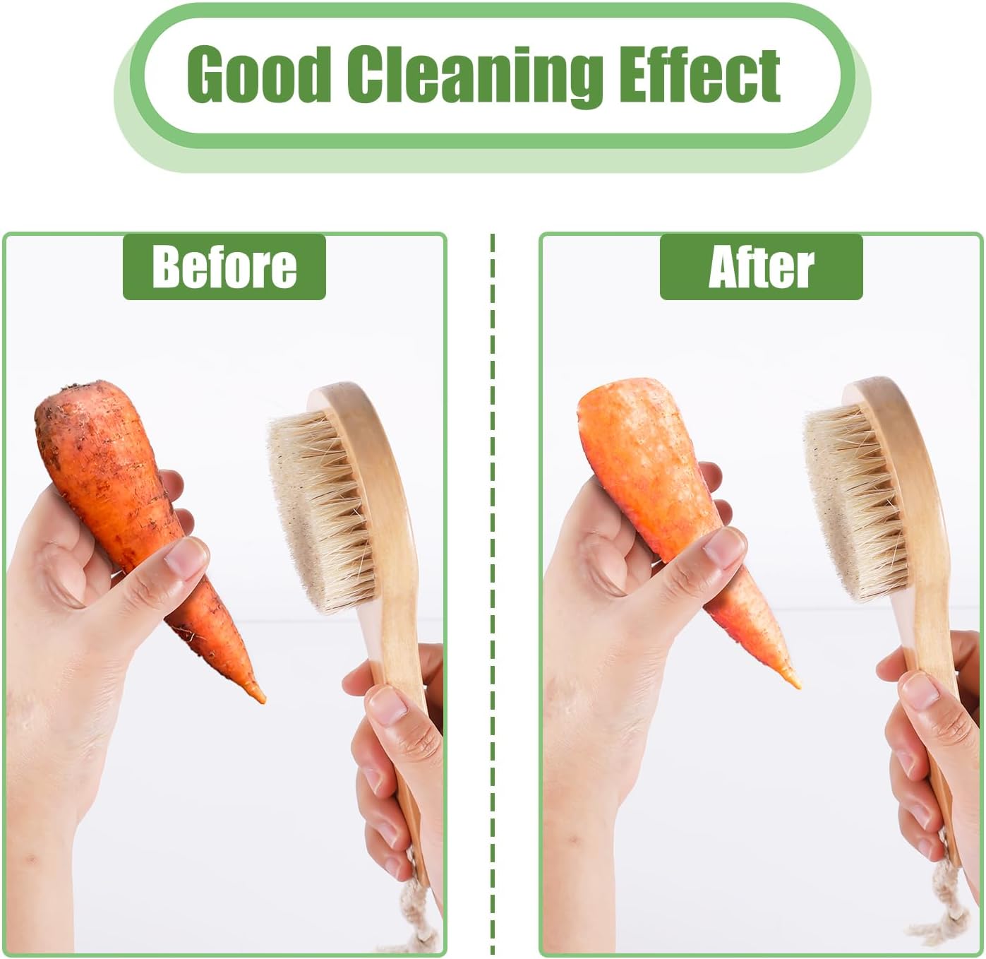 PEUTIER Vegetable Brush with Long Handle for Kitchen Cleaning