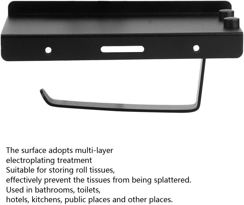 Garosa Toilet Paper Holder Space Aluminum Black