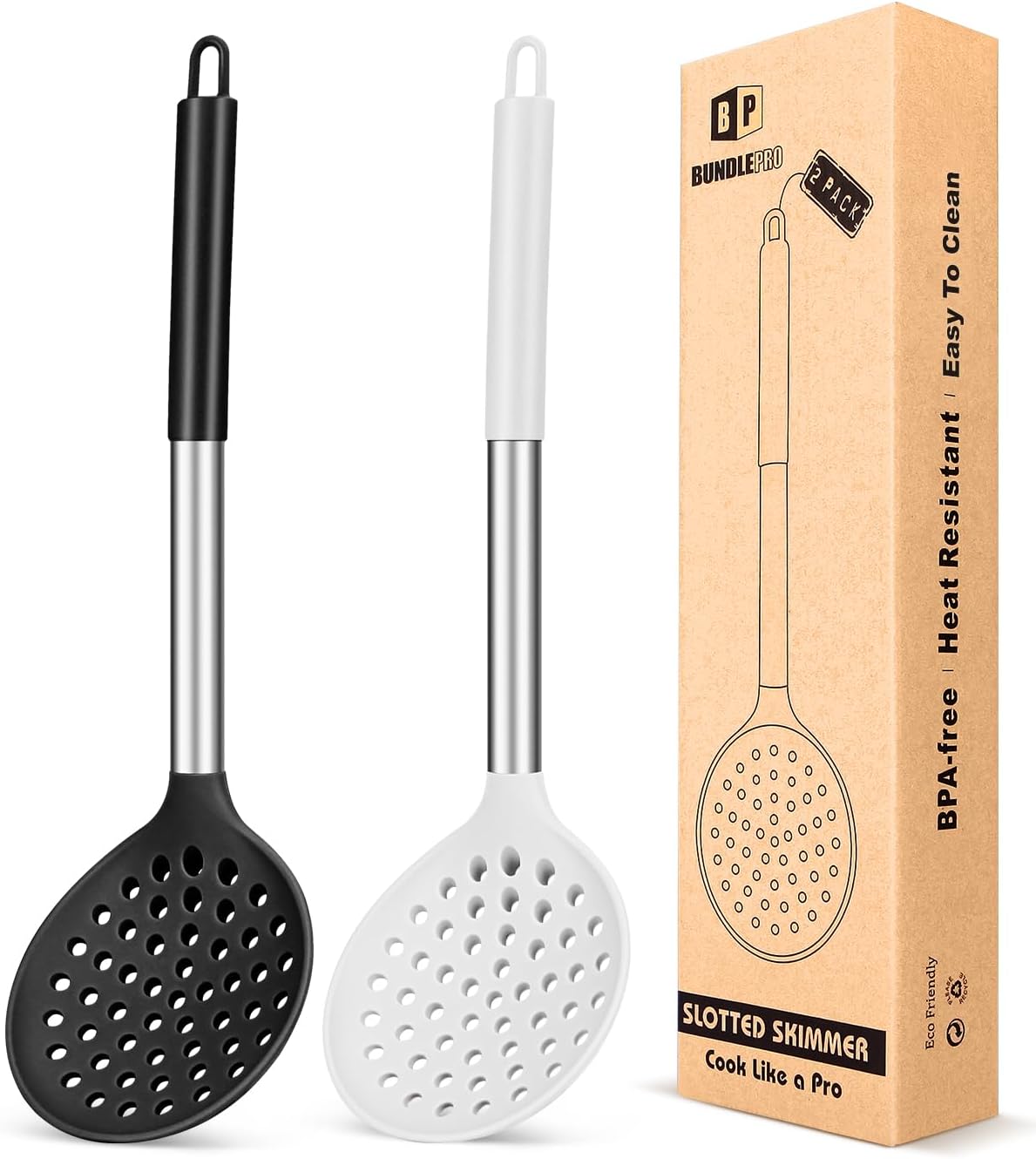 BUNDLEPRO Kitchen Ladle Strainer Set of 2