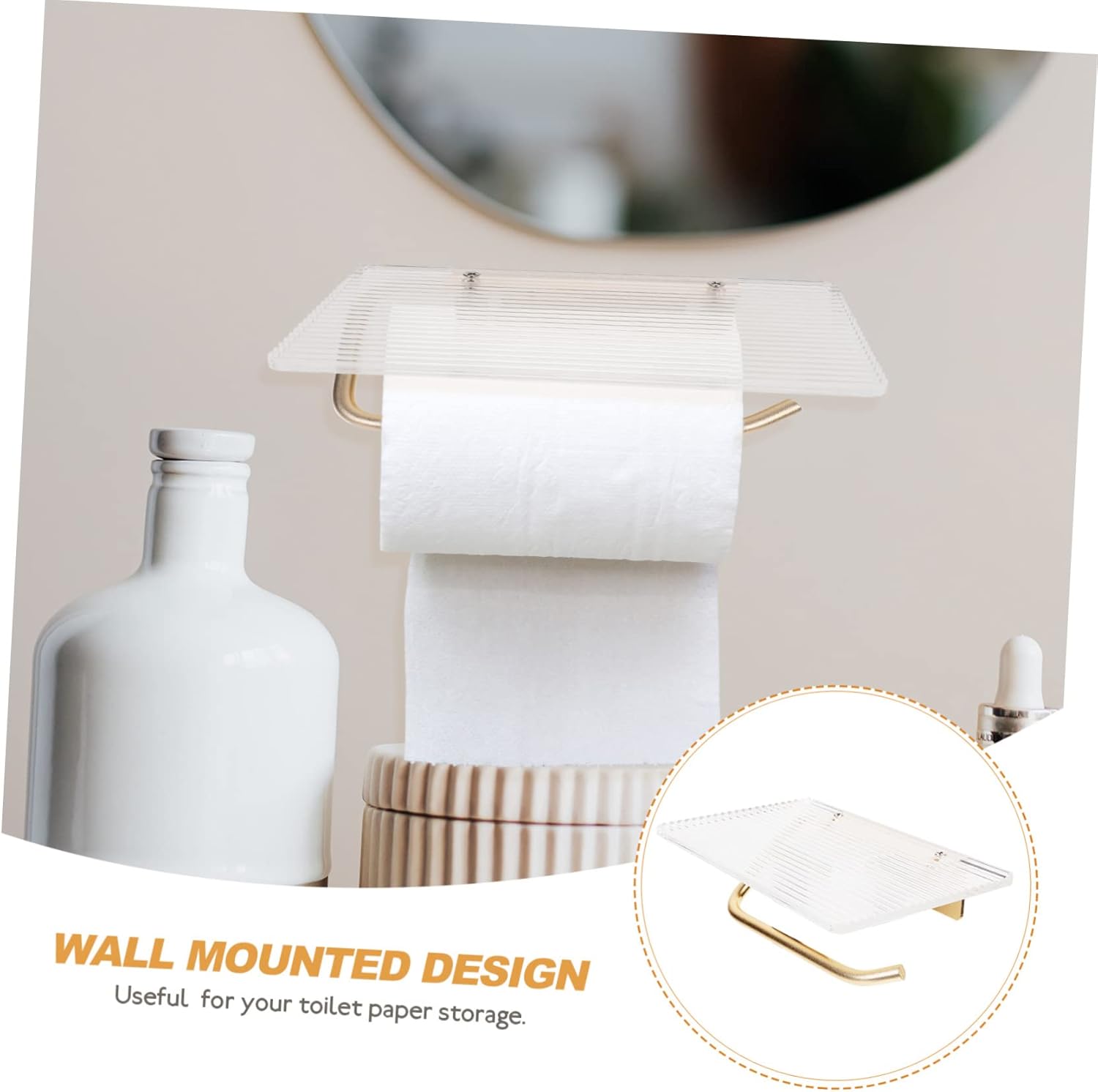 Yardenfun Wall Mounted Toilet Paper Holder with Shelf