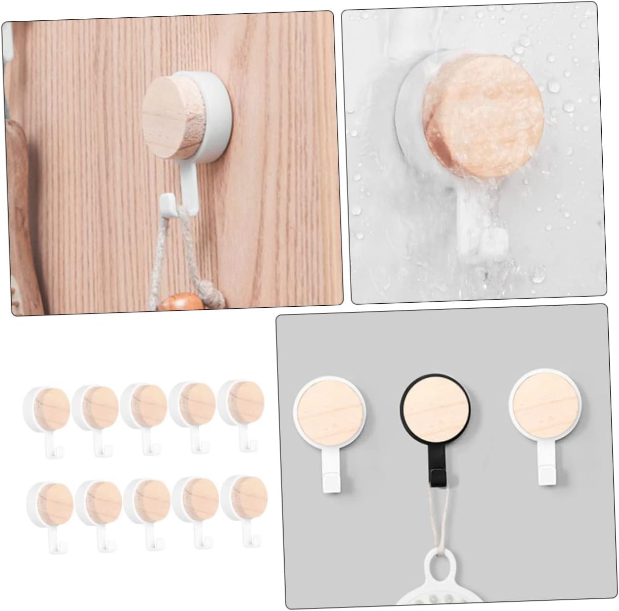 Unomor 10pcs Wall-Mounted Towel Hooks for Bathroom 1