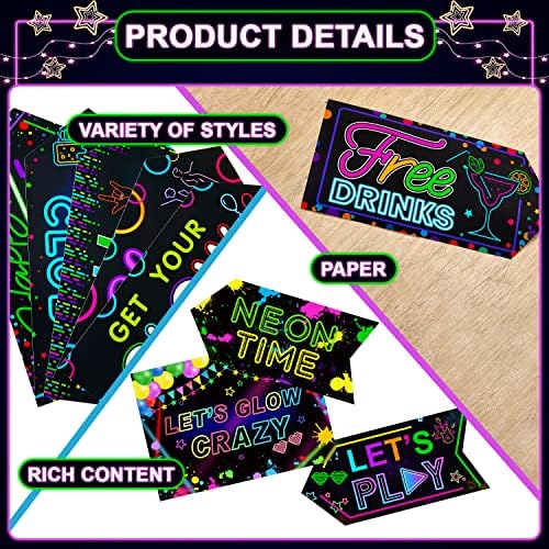 Gueevin 20 Pcs Glow in The Dark Party Decor Signs