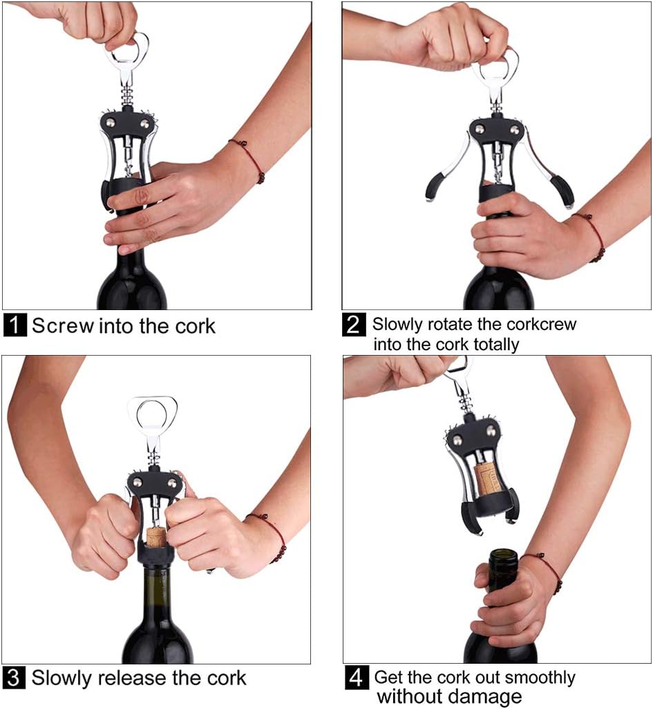 Foho Wing Corkscrew Wine Opener - Black