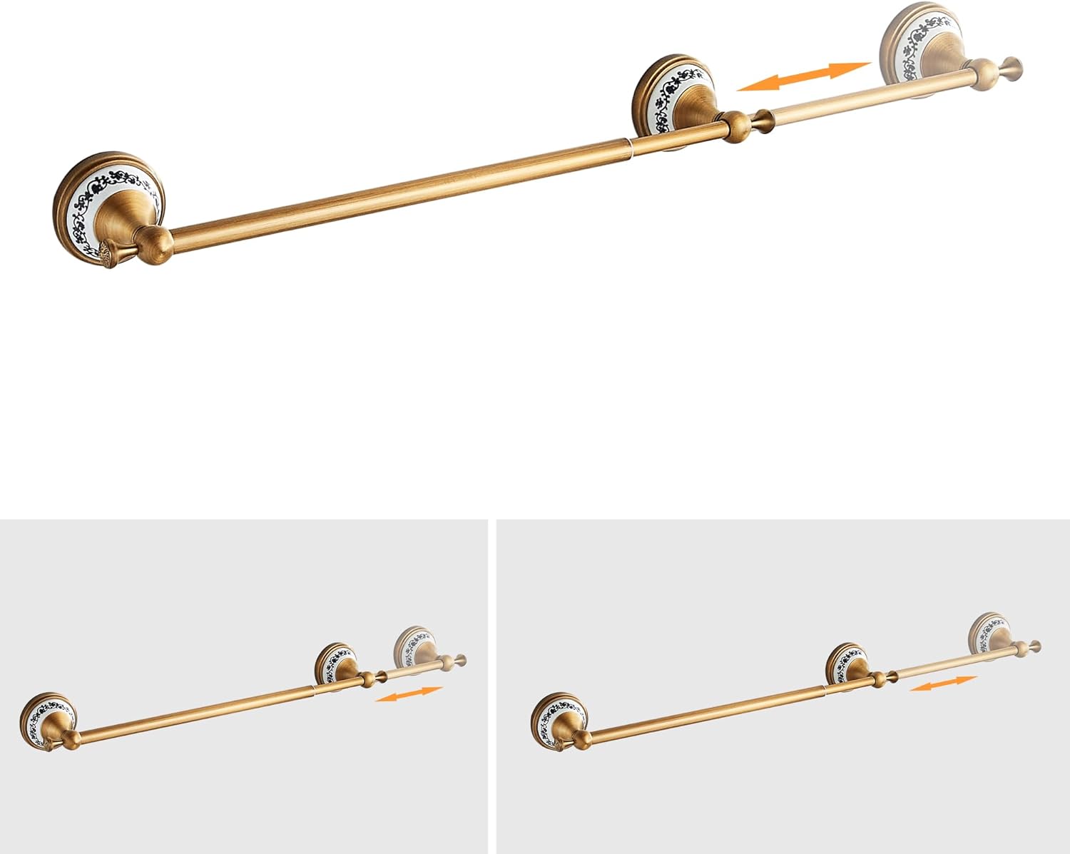 PEONYBATH Antique Bronze Towel Bar 155-275 Inch