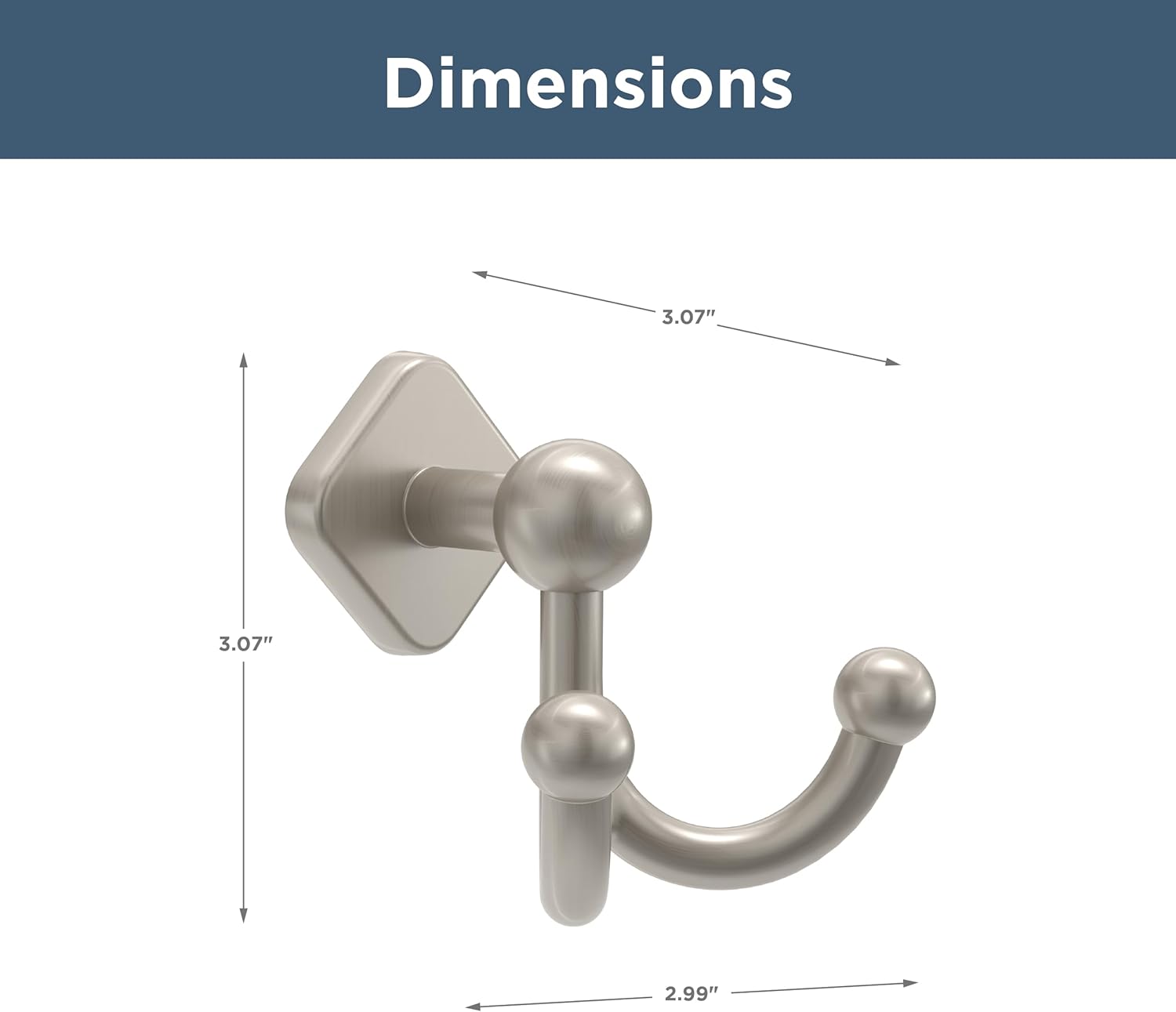 FRANKLIN BRASS Double Towel Hook Satin Nickel