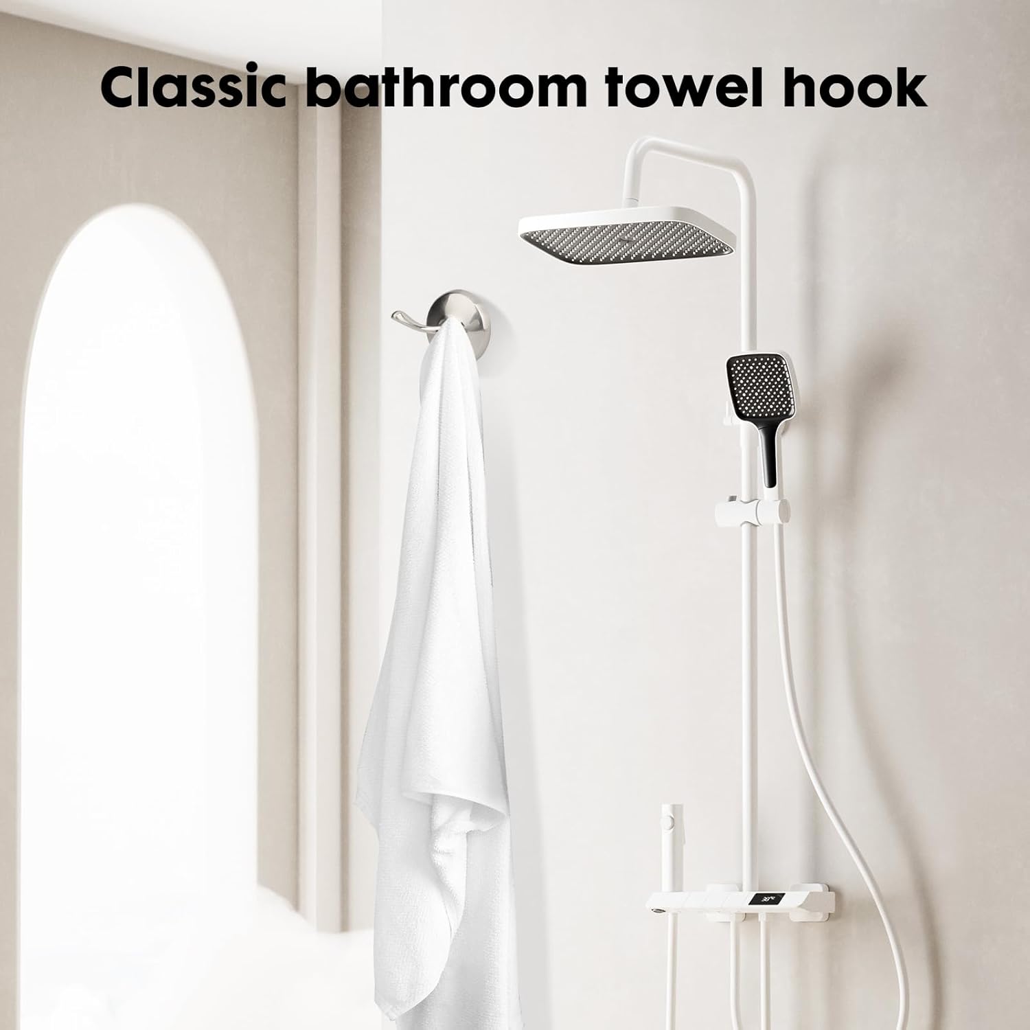 Ntipox Brushed Nickel Towel Hooks 2 Pack