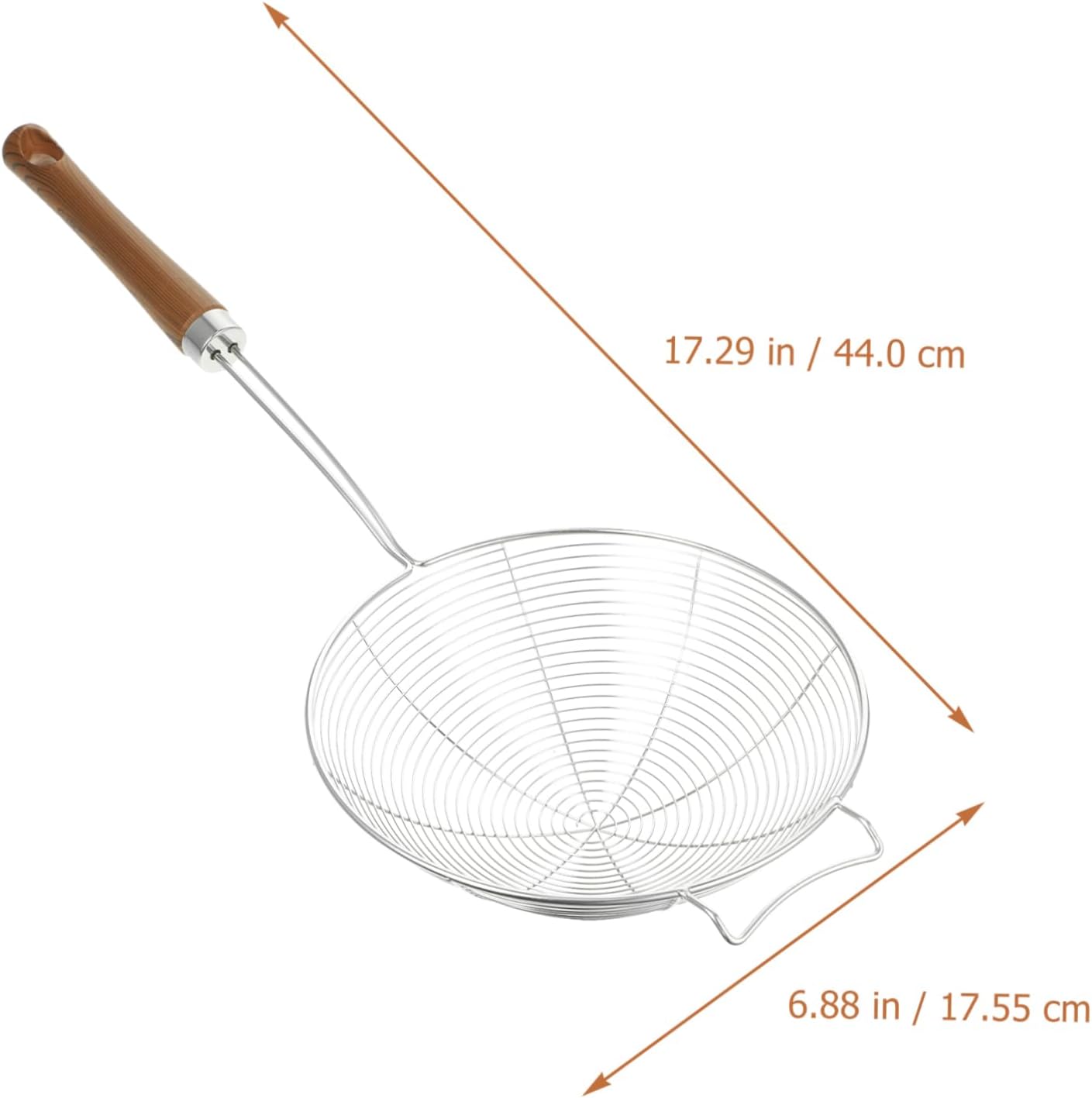Cabilock 304 Stainless Steel Spider Skimmer Ladle with Wooden Handle