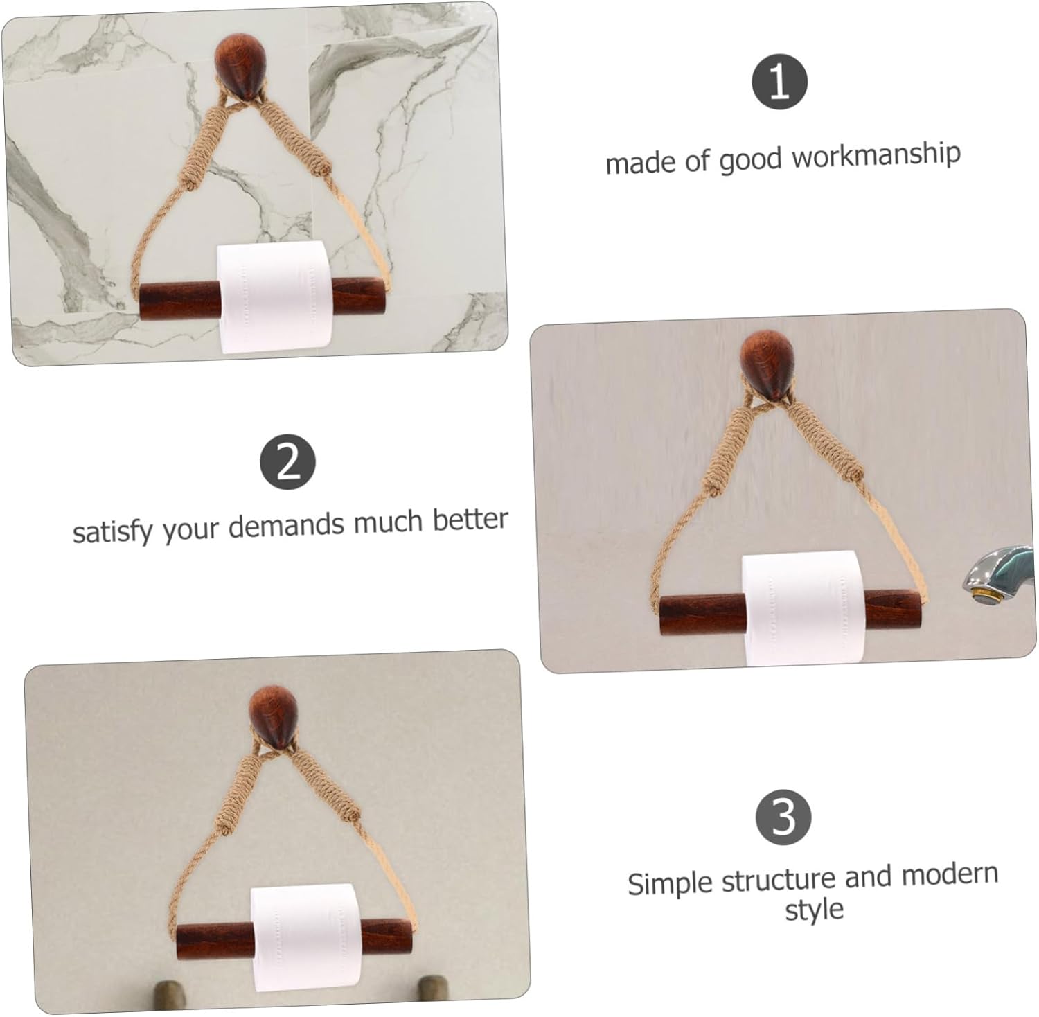 Homoyoyo Wall Mounted Toilet Paper Holder with Walnut Design 1