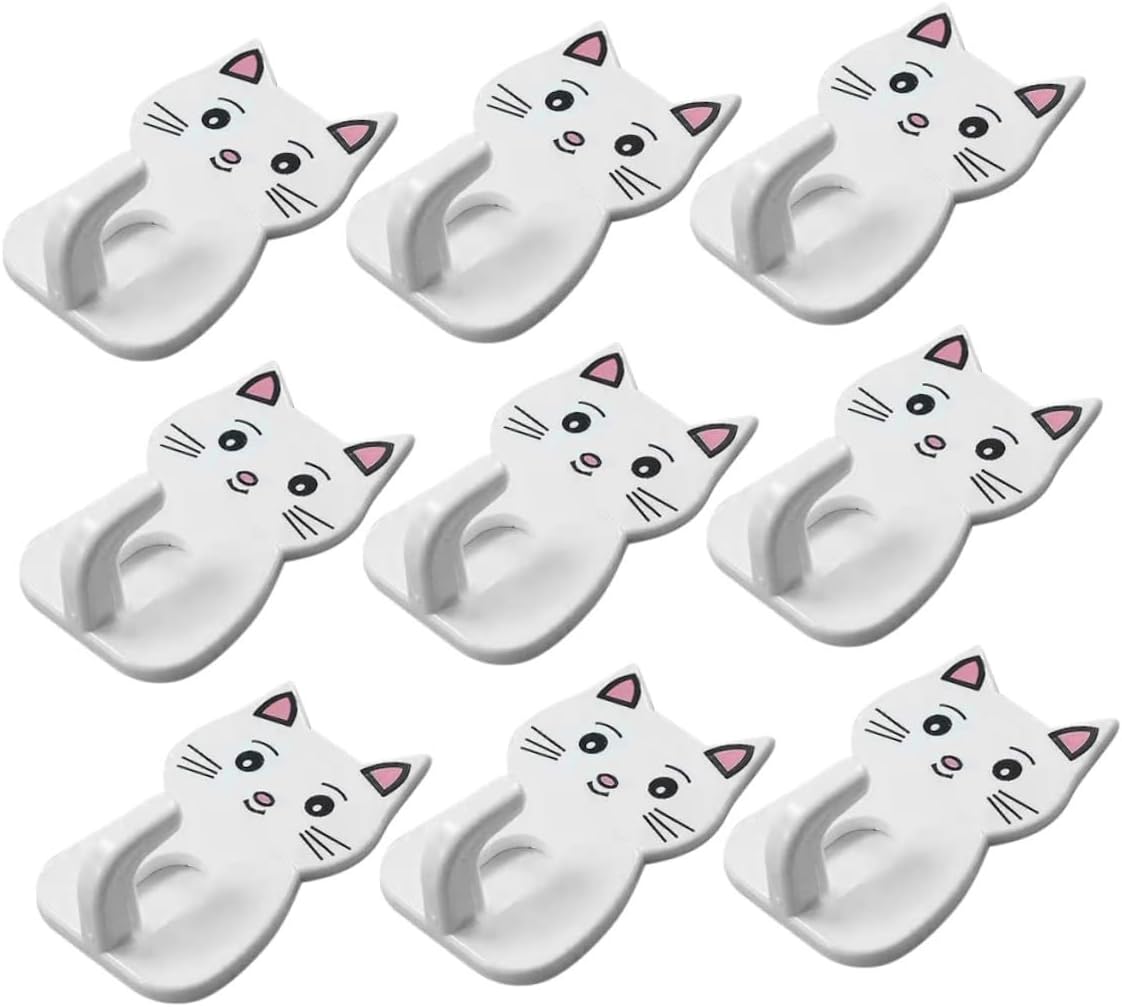 BUGUUYO 9PCS Cat Towel Hooks for Bathroom Storage