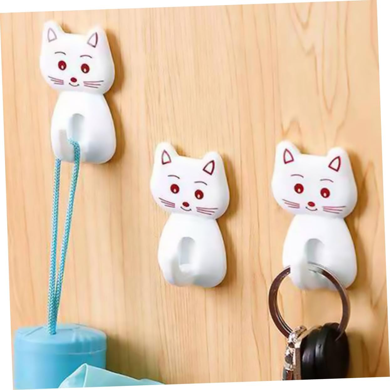 9pcs Cat Shaped Towel Hooks for Bathroom Storage 1