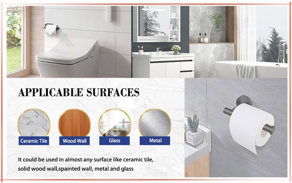 Matte Black Toilet Paper Holder Wall Mount Sturdy Stainless Steel