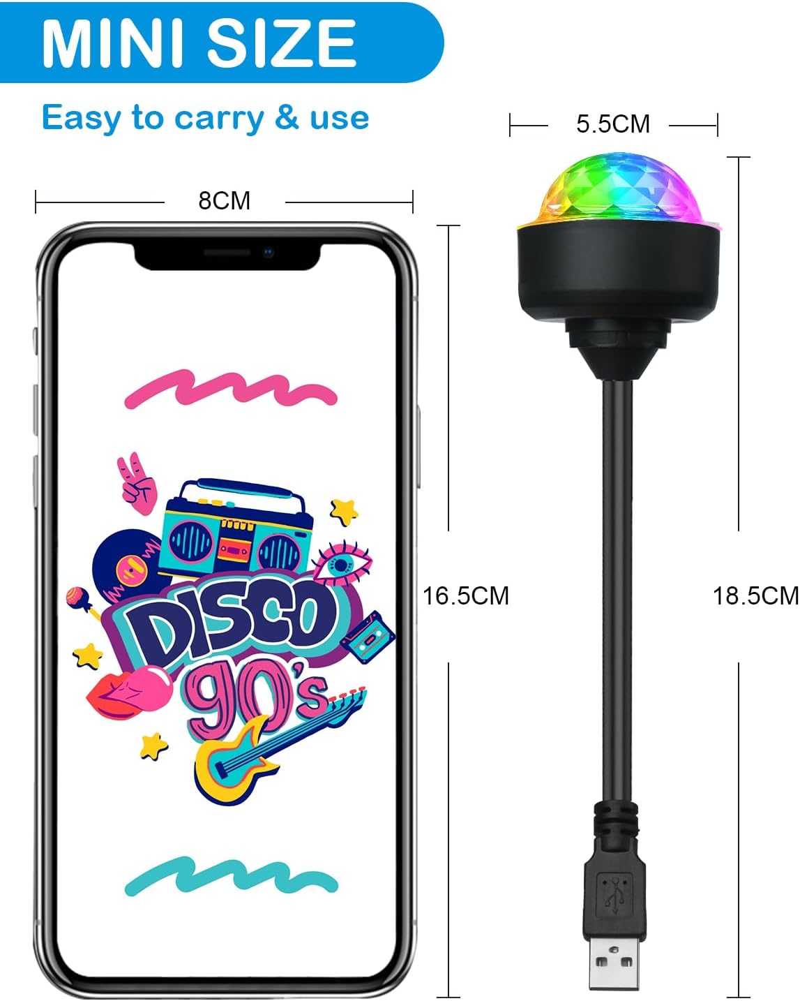 Luditek Mini Disco Ball Light with USB Extender 1