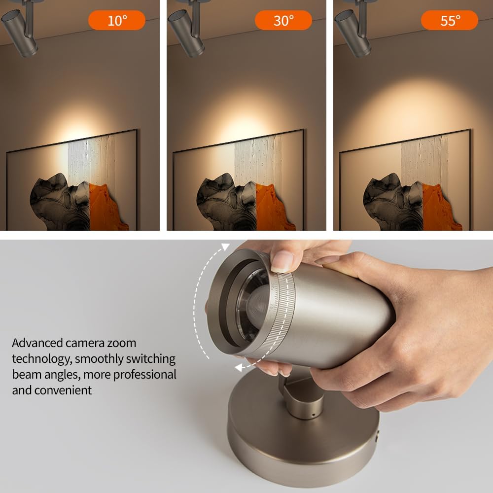 Lovuphoria Dimmable Zoom Ceiling Spotlight 12W LED Brushed Nickel