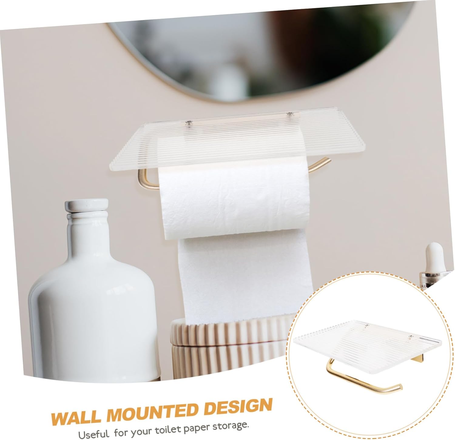 Wall Mounted Paper Towel Holder with Acrylic Shelf