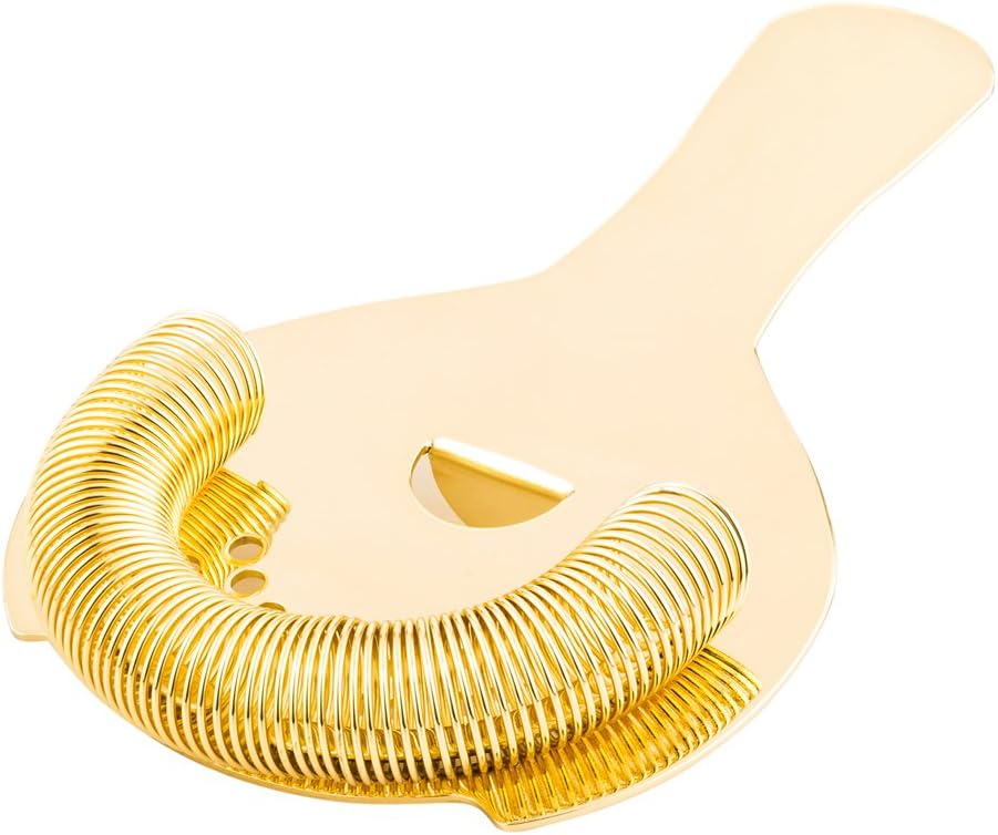 Restaurantware Bar Lux Cocktail Strainer - 6x375 Inch Gold Plated Stainless Steel
