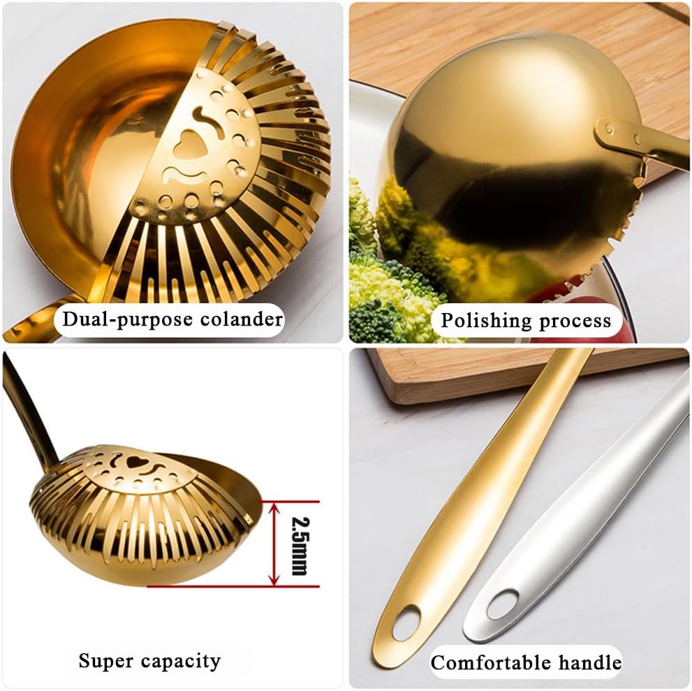 OULIGET 2 in 1 Soup Strainer Ladle Set