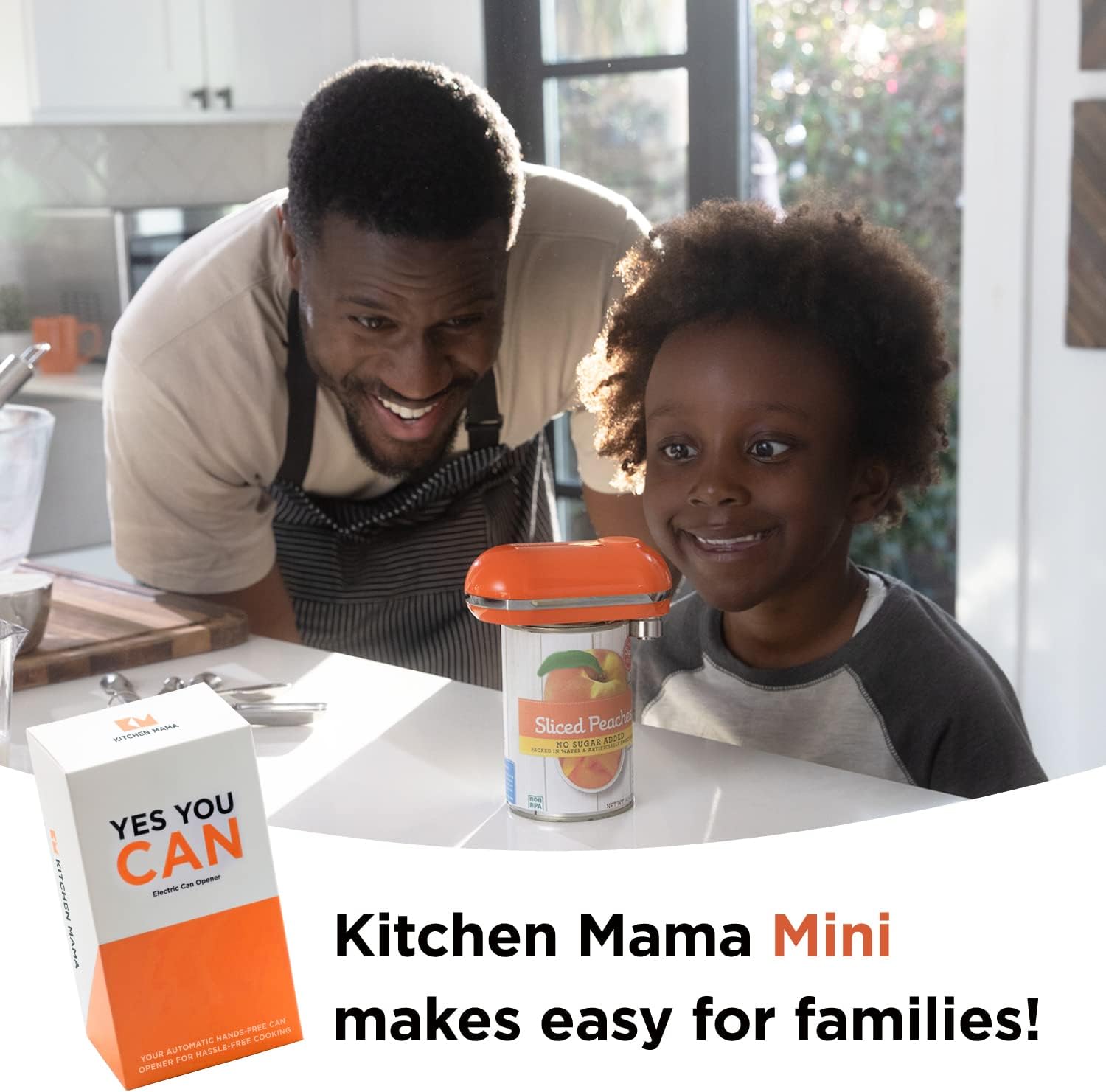 Kitchen Mama Mini Electric Can Opener Orange