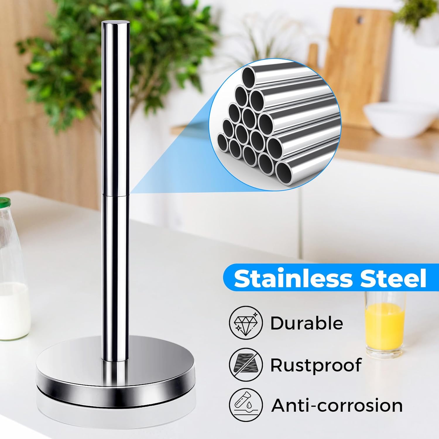 Toilet Paper Holder with 3 Rolls Storage Stand SUS304 Stainless Steel Chrome