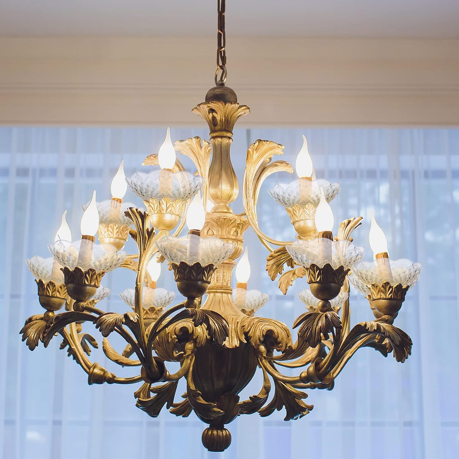 Bonuci 6 Pcs Chandelier Bobeche Replacement with 4 Side Holes