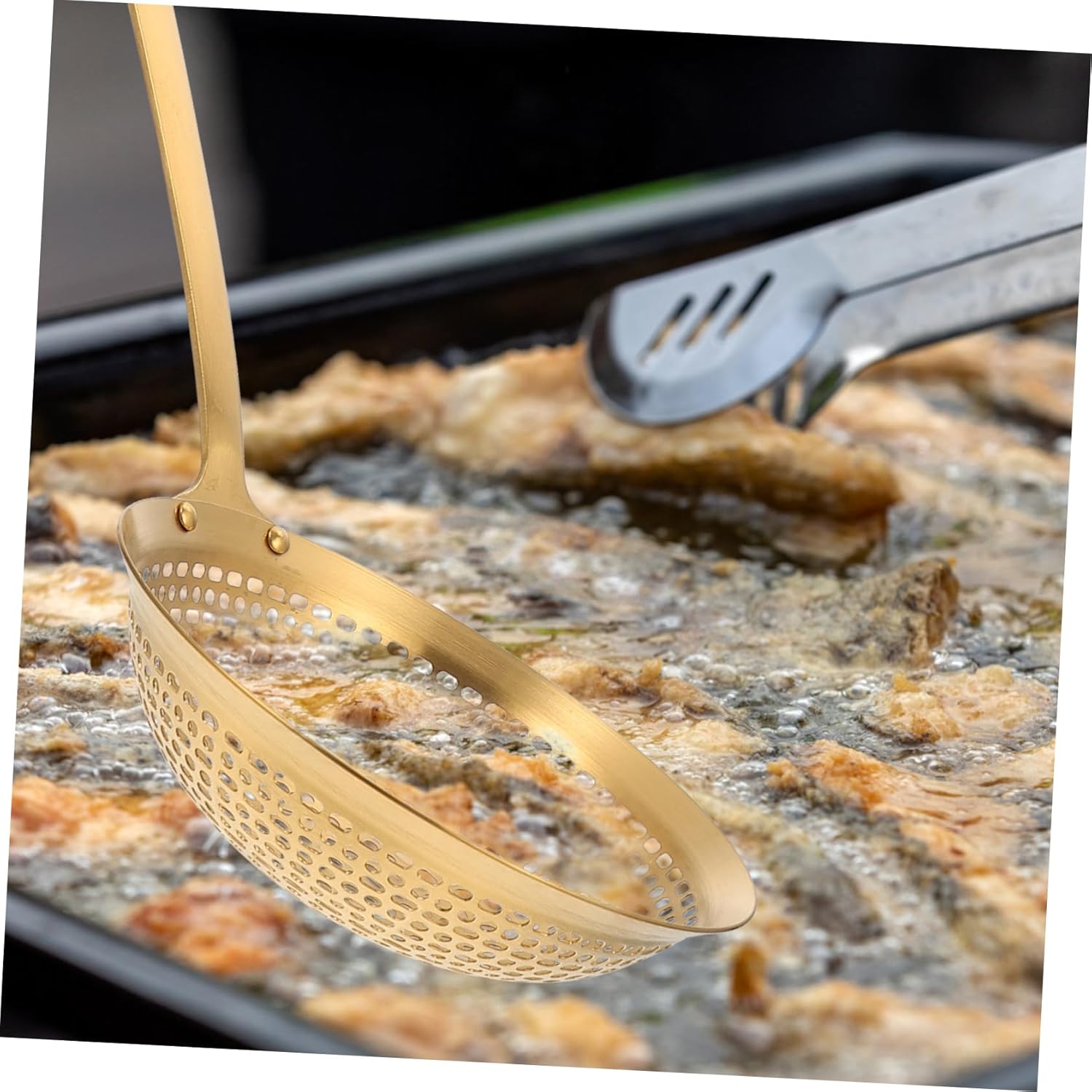 IMIKEYA Stainless Steel Skimmer with Long Handle