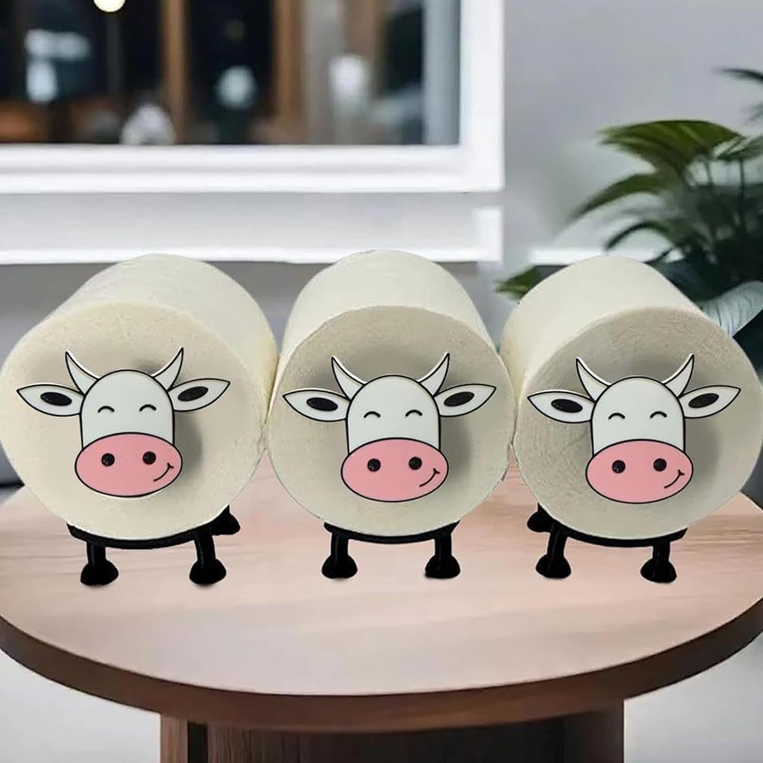 YAMSLAM Cow Toilet Paper Holder Free Standing Storage