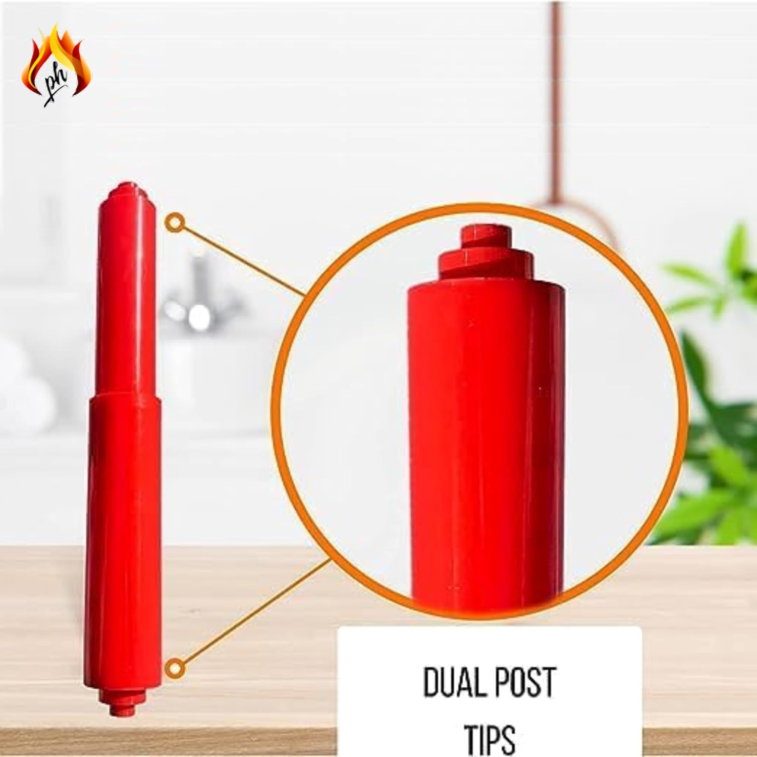 Red Toilet Paper Holder Spring Rod Replacement 7 Inch 1