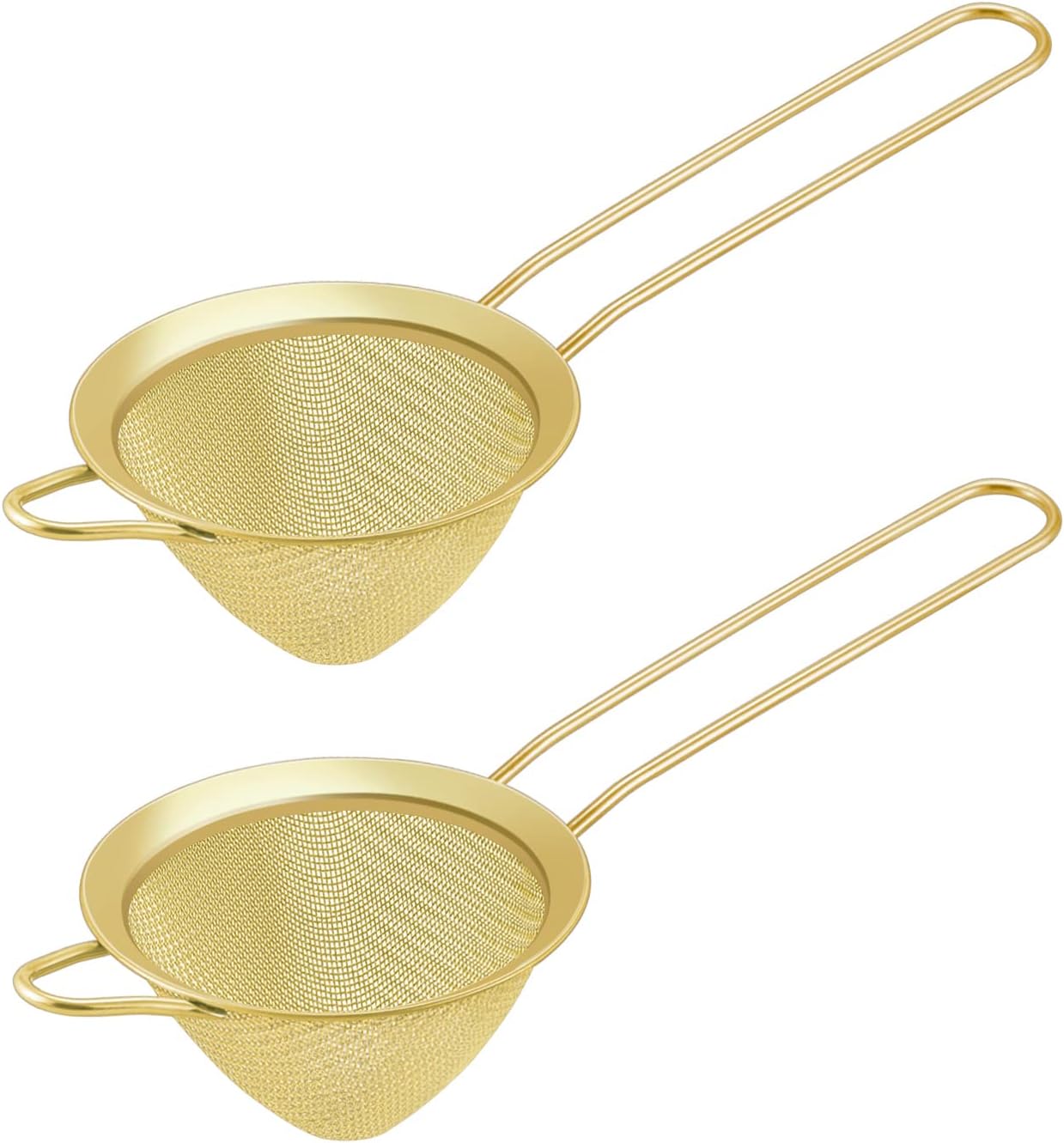 TeamFar Fine Mesh Strainer Set of 2 Gold