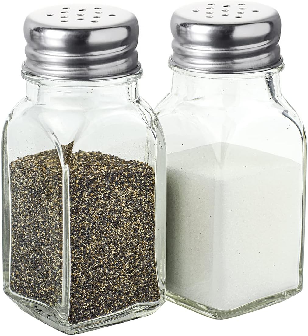 BNYD Salt Pepper Shakers Set Clear Glass