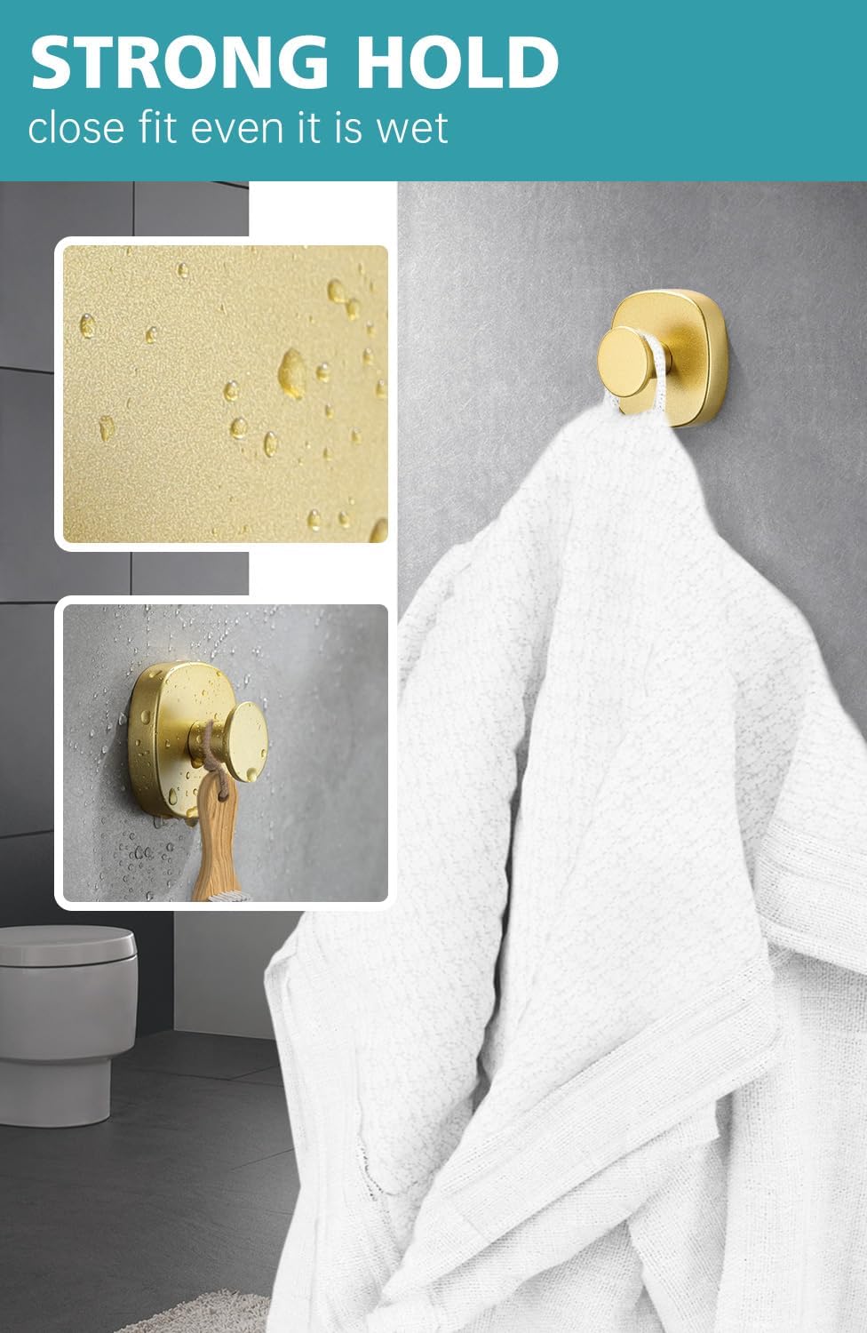4 Pcs Stainless Steel Suction Cup Hooks for Shower and Bathroom