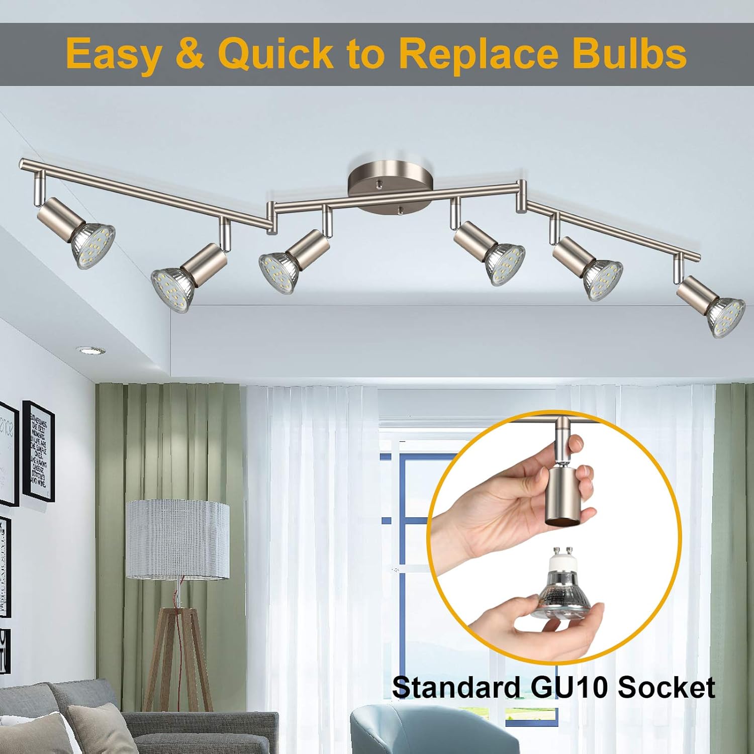 Ascher 6-Light LED Track Lighting Kit with Matte Nickel Finish