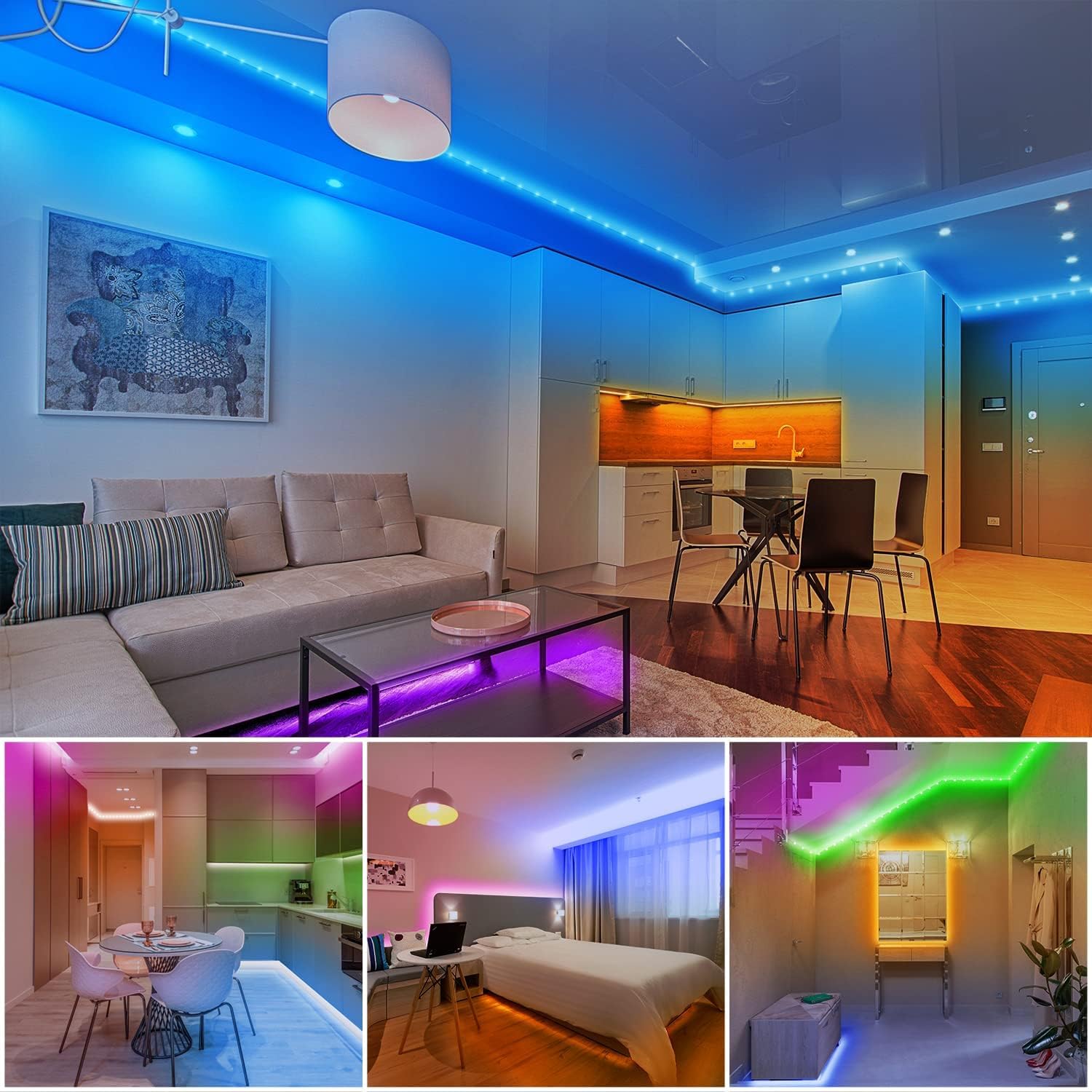 Dalattin 100ft LED Strip Lights 2 Rolls 50ft RGB Music Sync