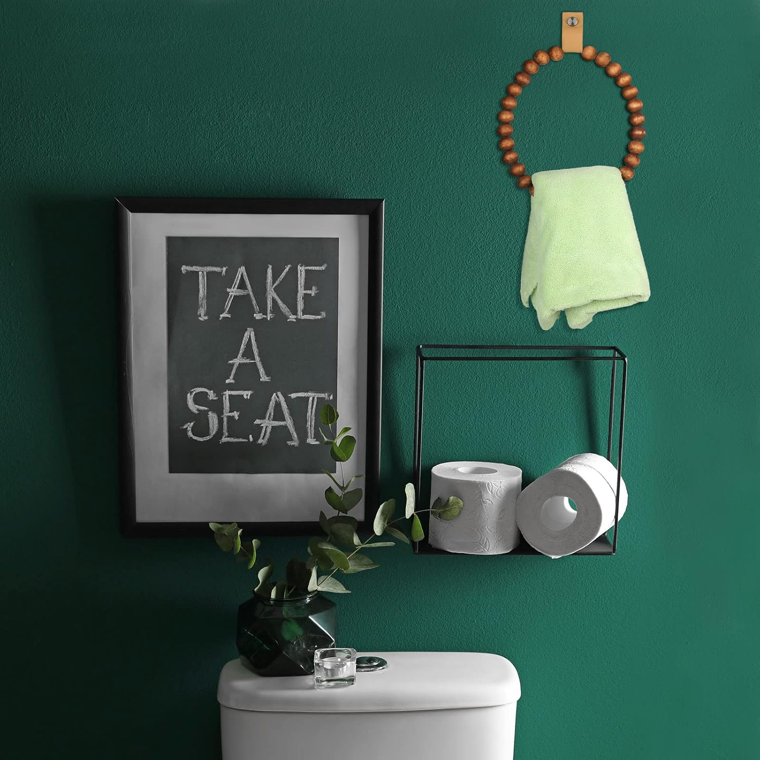Vesici 2 Pcs Boho Towel Rack Wood Design