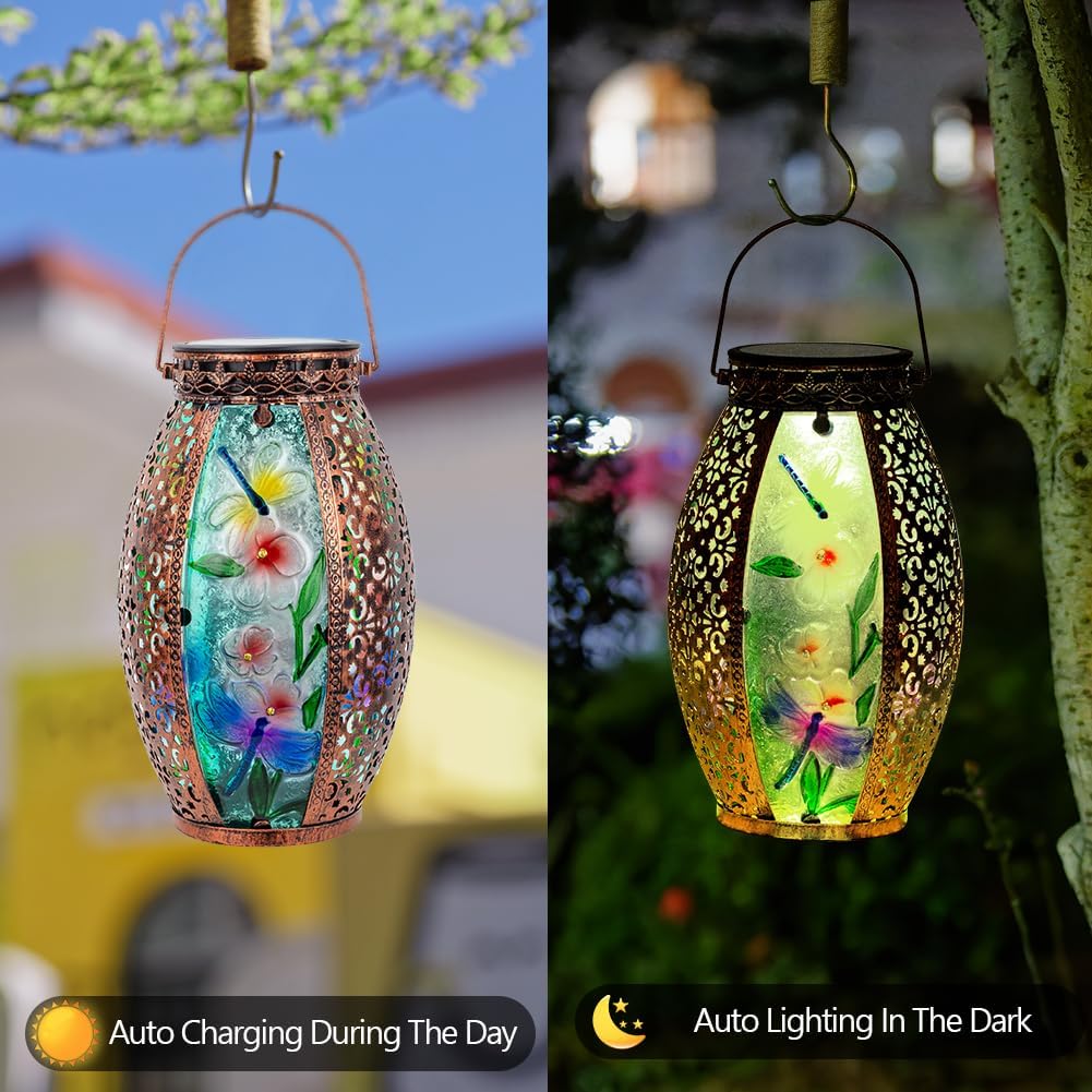 VEWOGARDEN Dragonfly Solar Lanterns for Outdoor Use