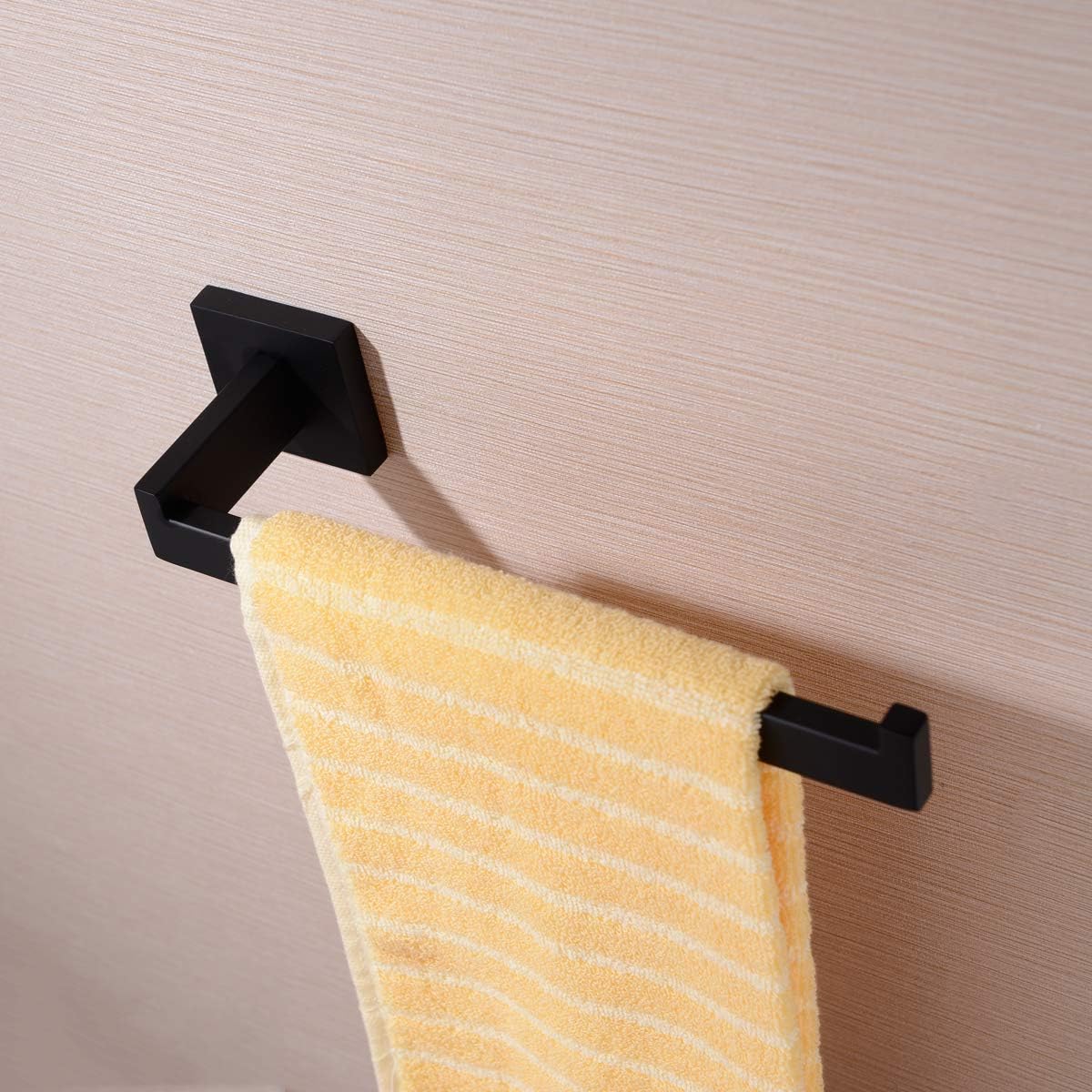 TRUSTMI Matte Black Towel Ring Bathroom Hardware 1