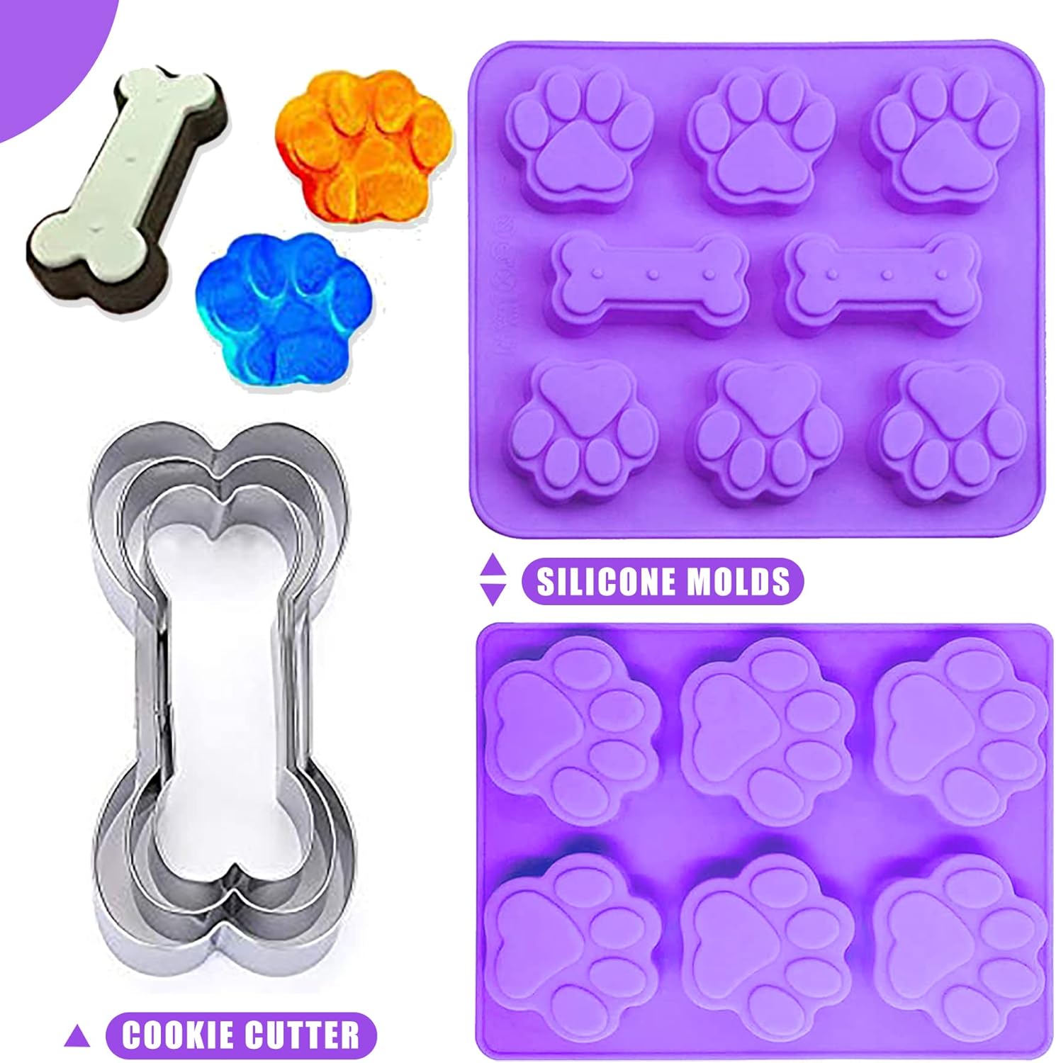 SAGOOITS Set of 7 Dog Treats Molds Cookie Cutters