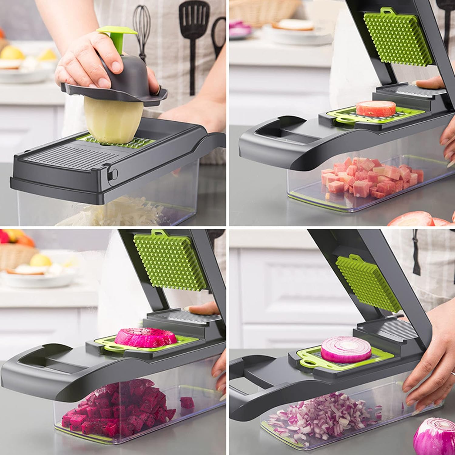 BASESILK 16 in 1 Vegetable Chopper with 9 Blades