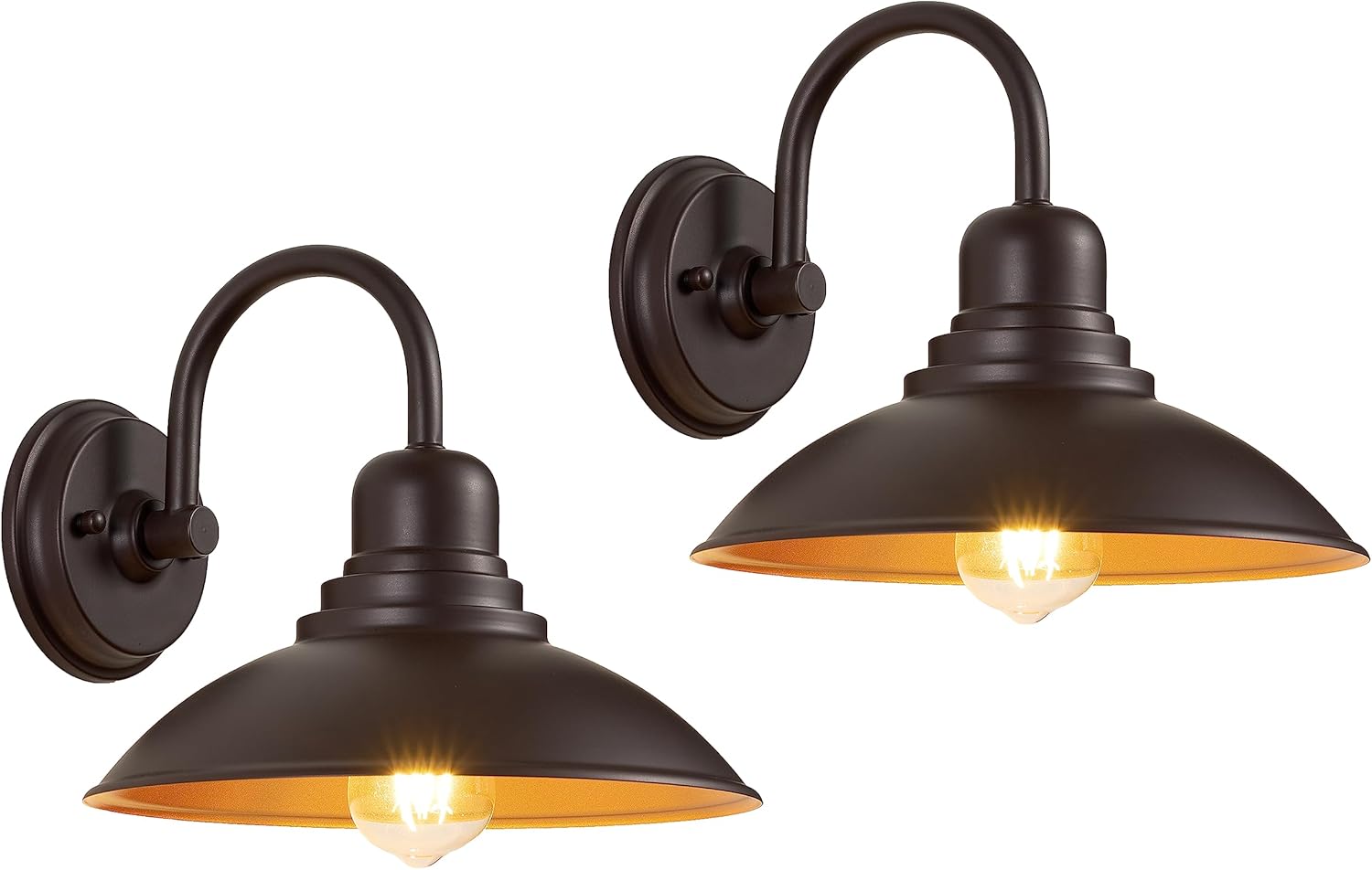 FLALINKO 2 Pack Bronze Barn Wall Lights