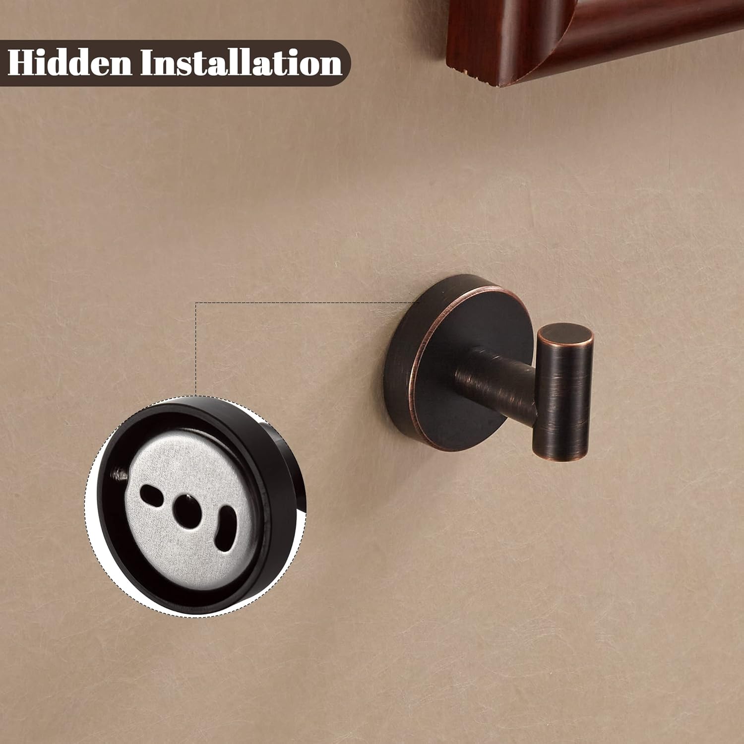 BigBig Home Bronze Towel Hooks 4 Pack Rustic Farmhouse Wall Mounted
