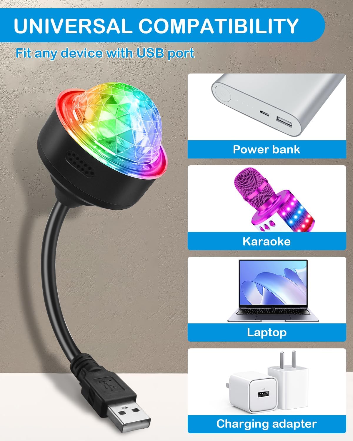 Luditek Mini Disco Ball Light with USB Extender 1