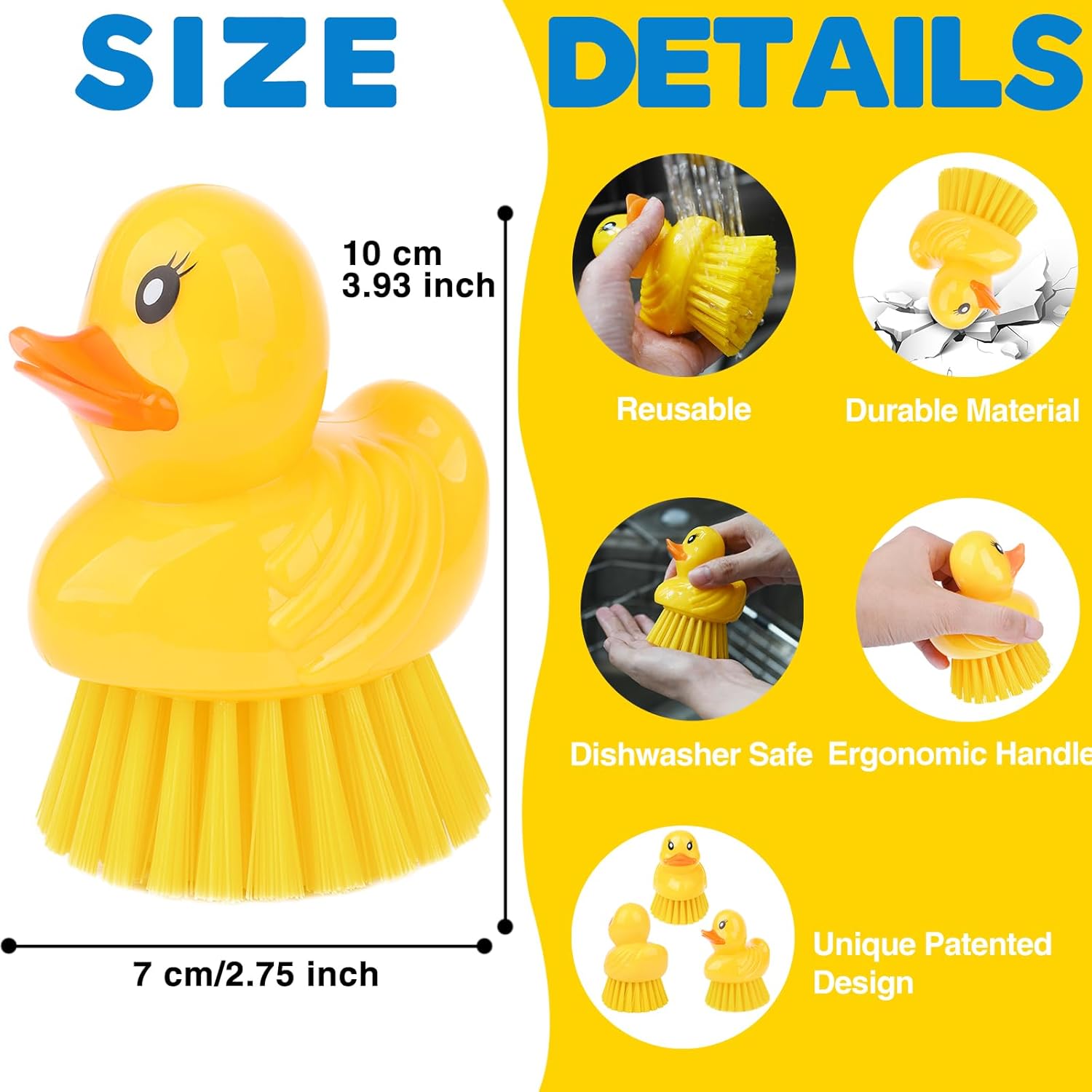 GTOTd Cute Ducky Dish Brush Set of 2